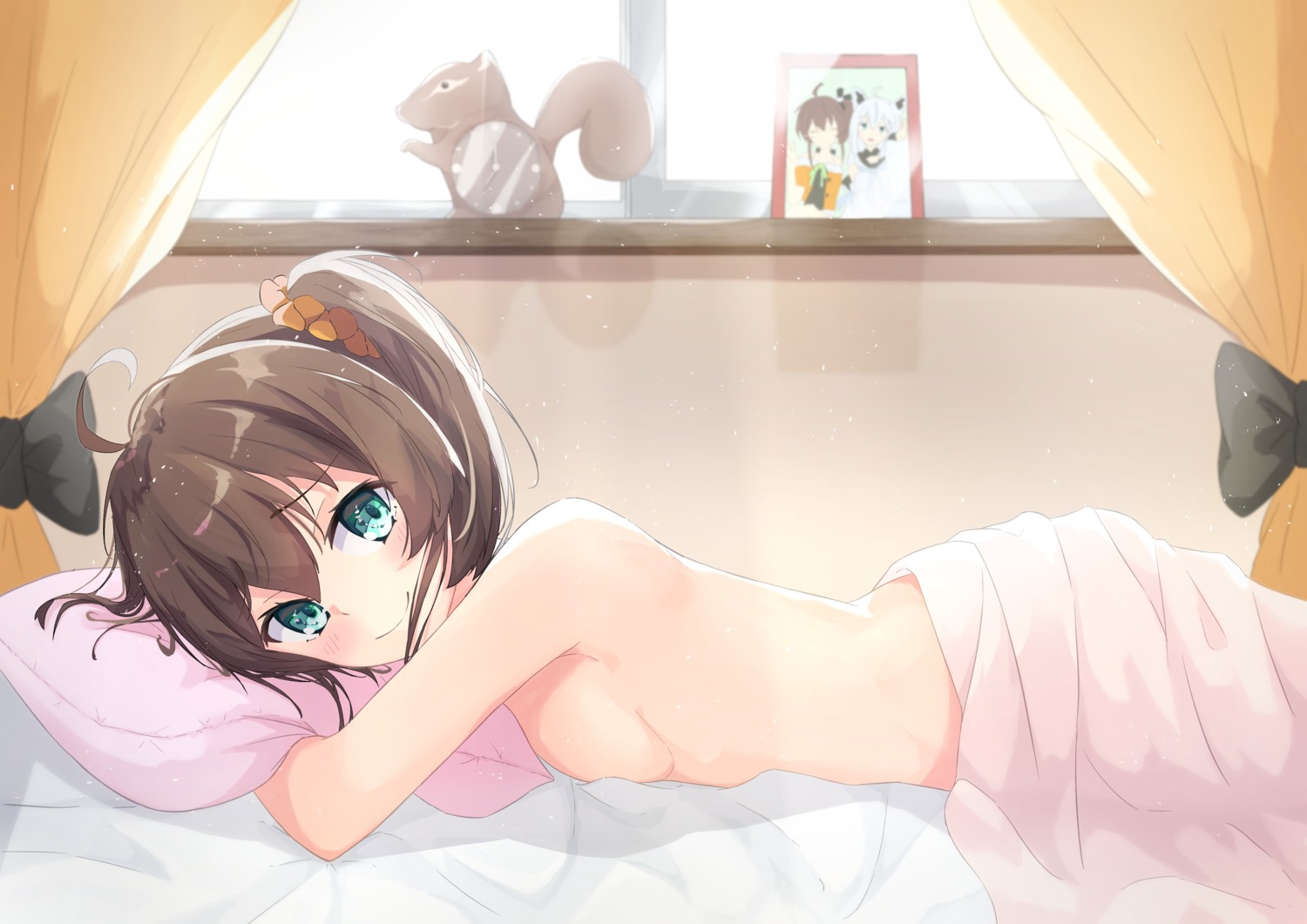 hololive hololive_gamers natsuiro_matsuri sheets shirakami_fubuki starkamisan topless