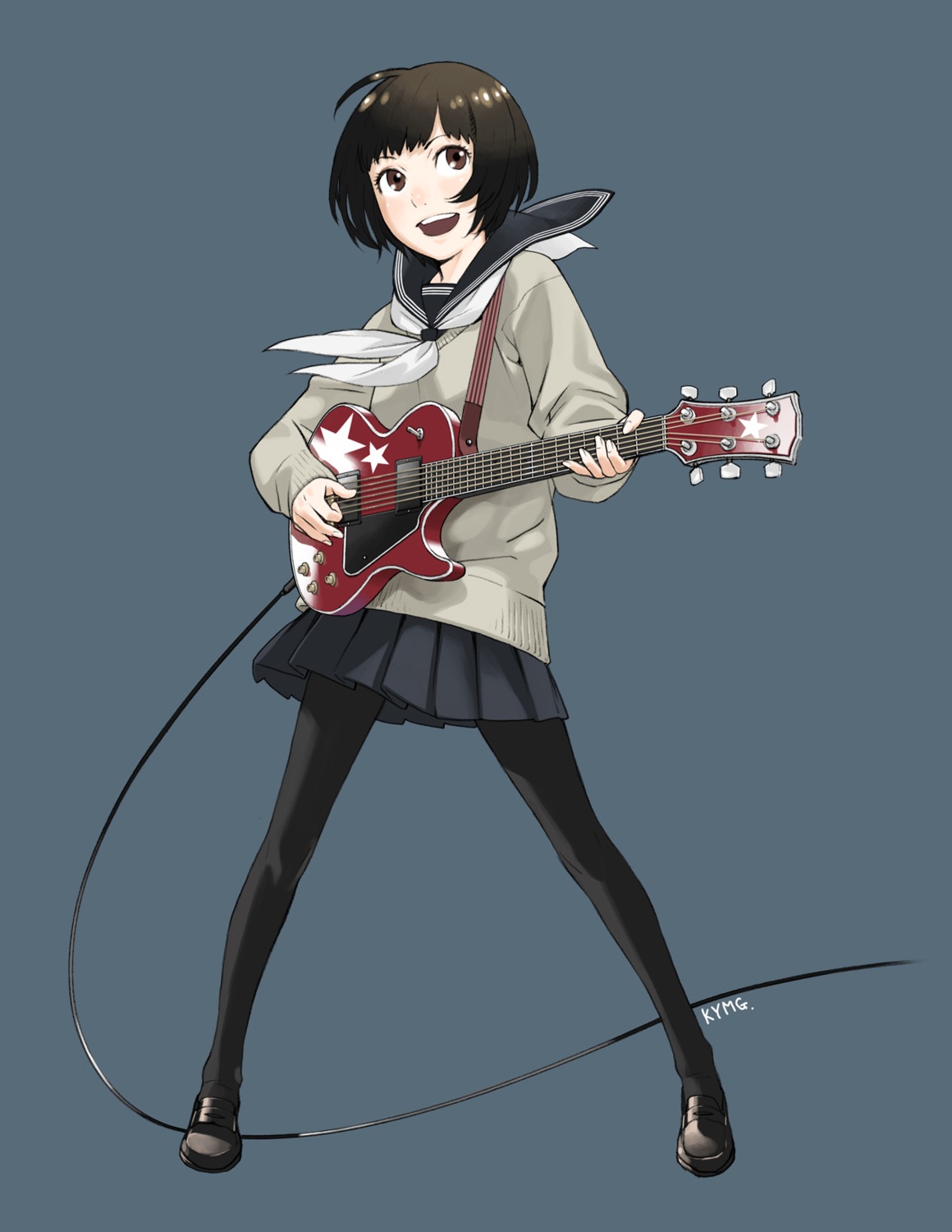 guitar kozaki_yuusuke pantyhose seifuku
