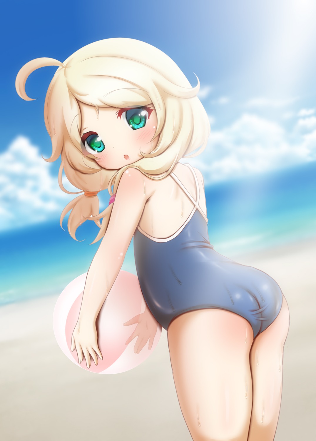 ass hosizora_mikoto loli school_swimsuit swimsuits the_idolm@ster the_idolm@ster_cinderella_girls the_idolm@ster_cinderella_girls_u149 yusa_kozue