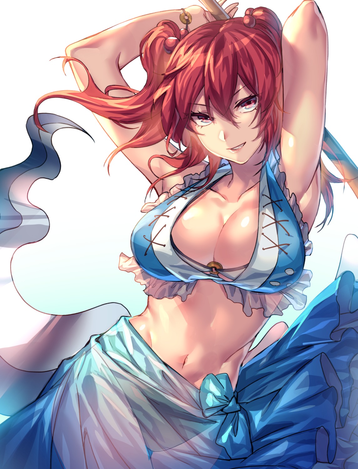 bikini cleavage onozuka_komachi see_through swimsuits touhou u_u_zan weapon