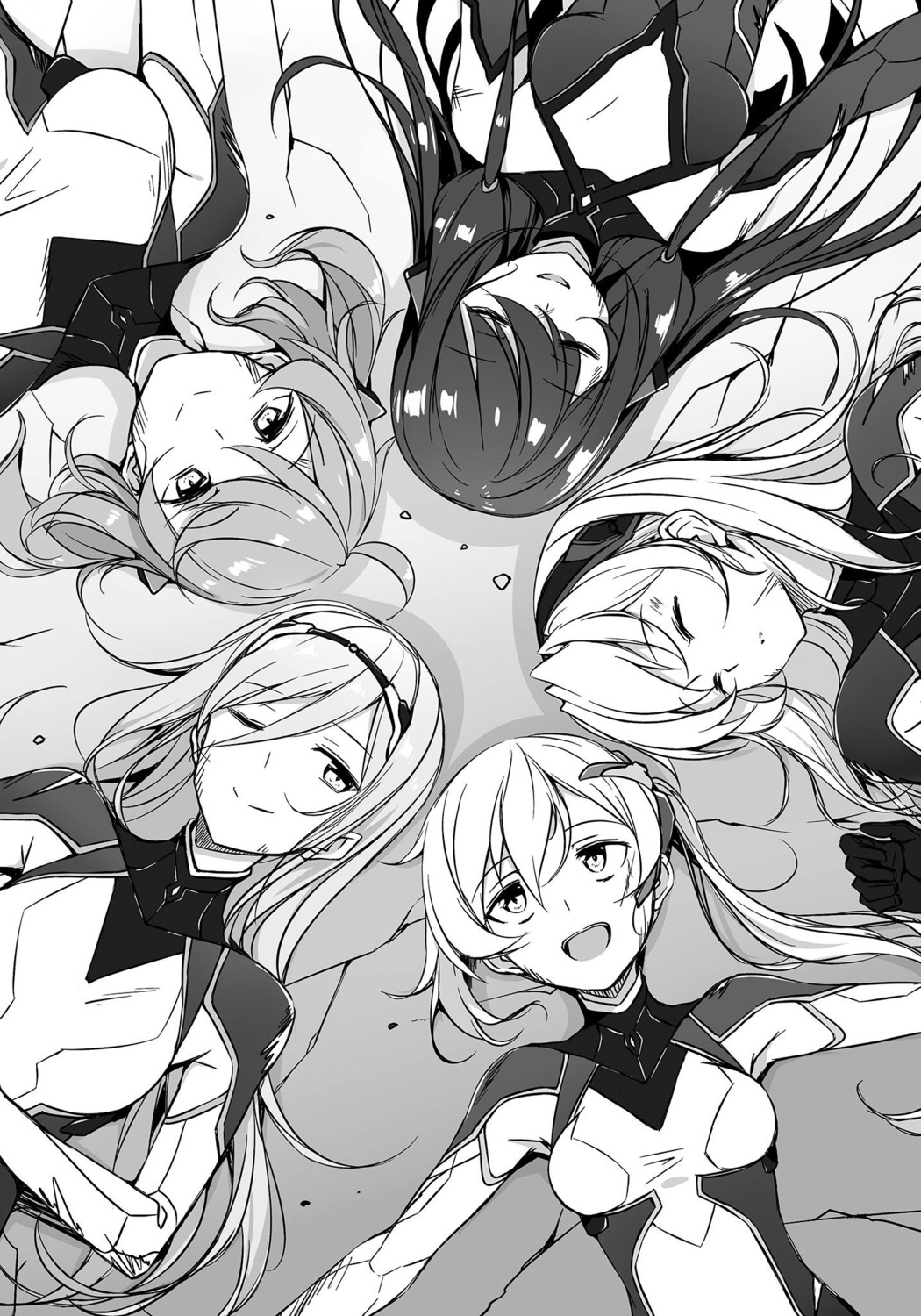 bodysuit celistia_ralgris kasuga_ayumu_(artist) kirihime_yoruka krulcifer_einfolk lisesharte_atismata monochrome philuffy_aingram saijaku_muhai_no_bahamut