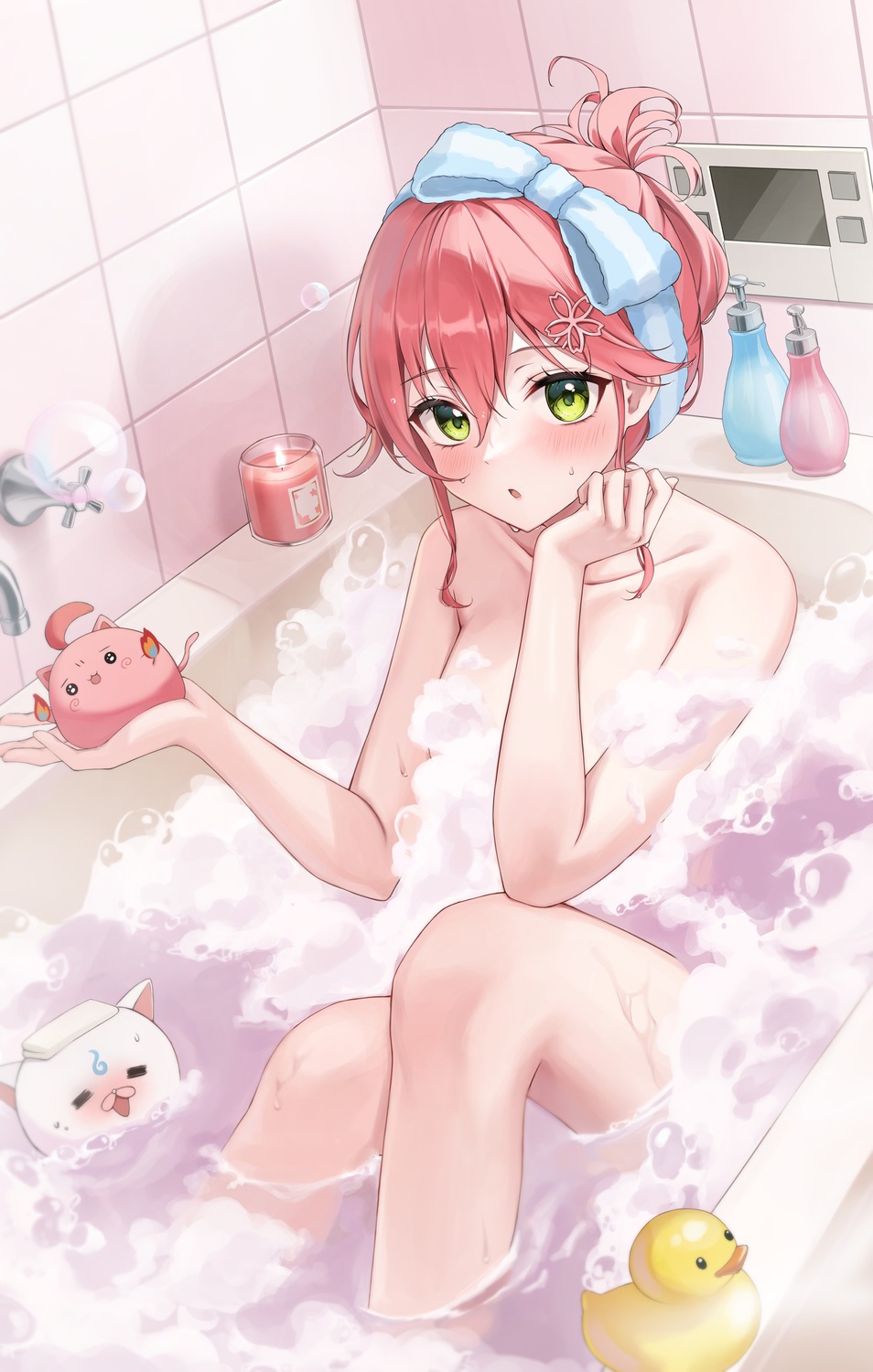 bathing cream hololive naked pora_0918 sakura_miko wet