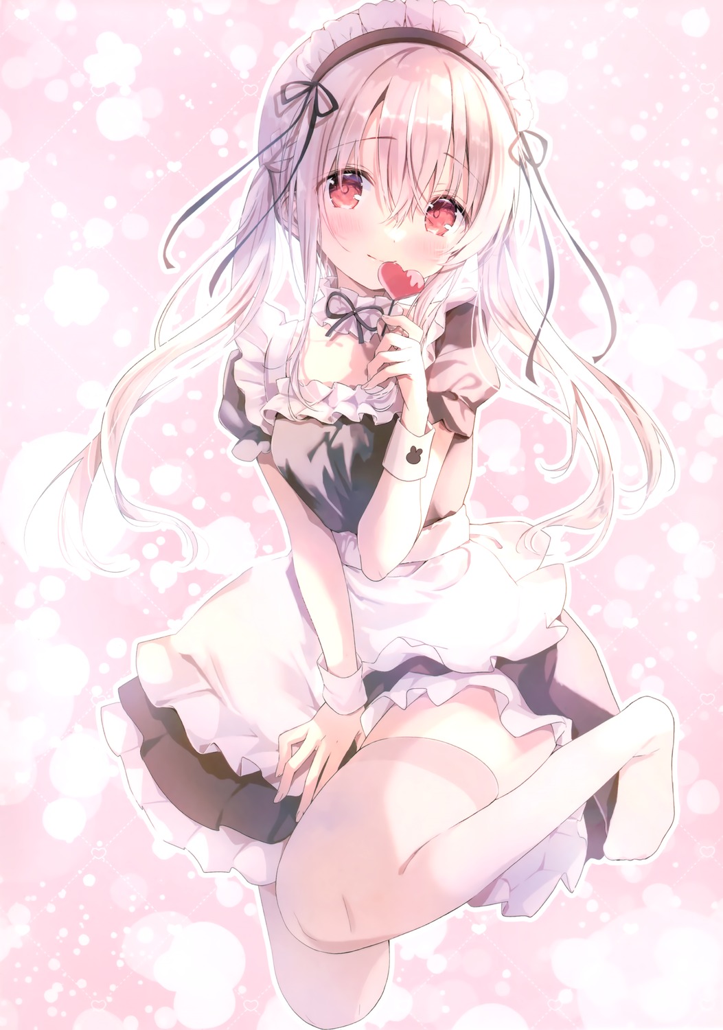 ame_usagi amedama_con maid shirousa_mei thighhighs