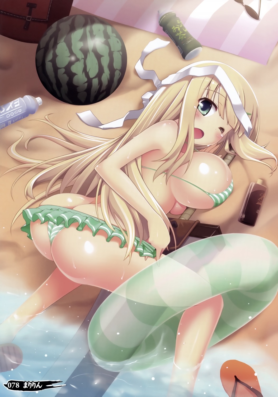 ass bikini maririn screening senran_kagura swimsuits underboob wet yomi_(senran_kagura)