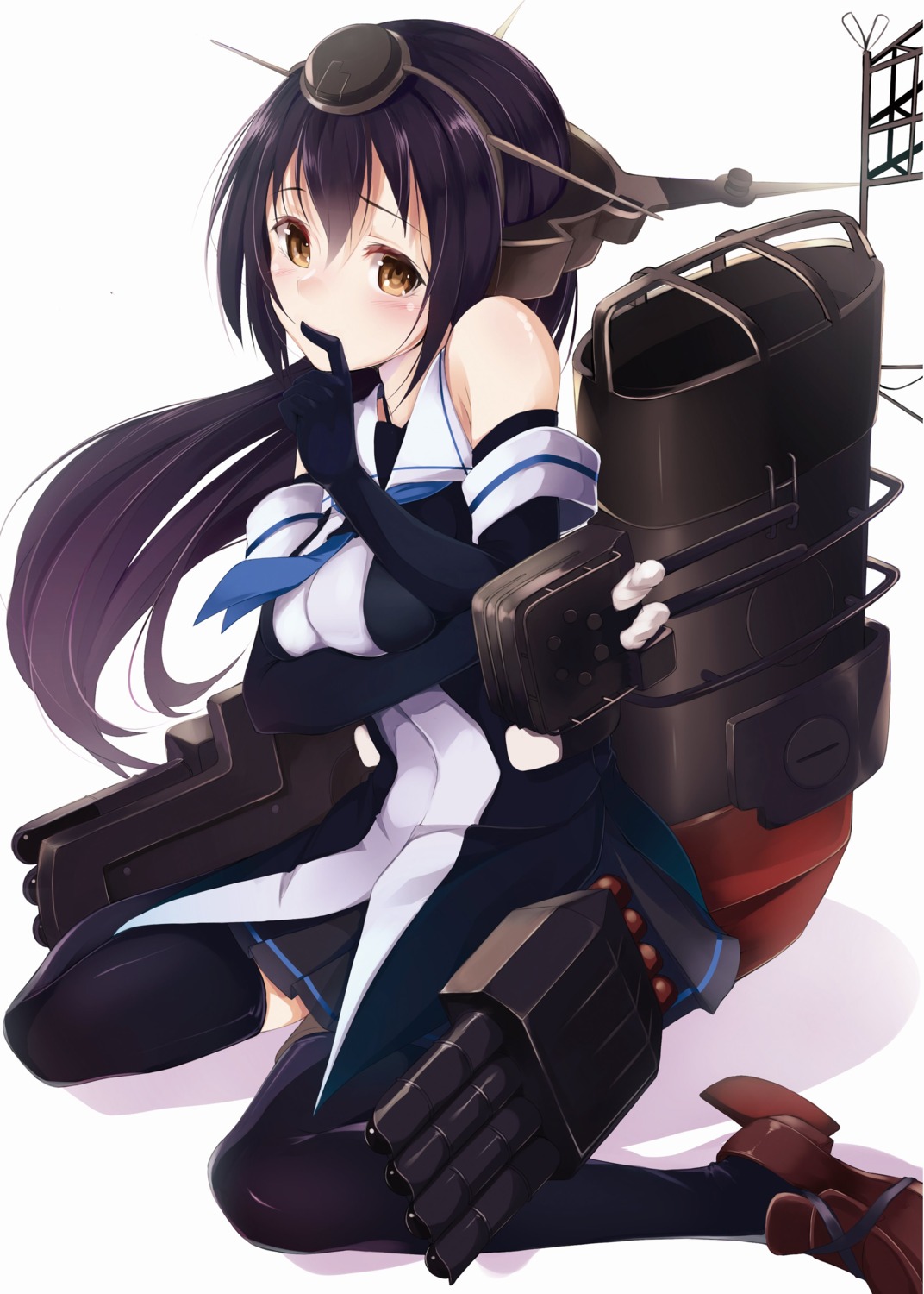 cosplay hazuki_gyokuto heels kantai_collection nagato_(kancolle) seifuku thighhighs umikaze_(kancolle)