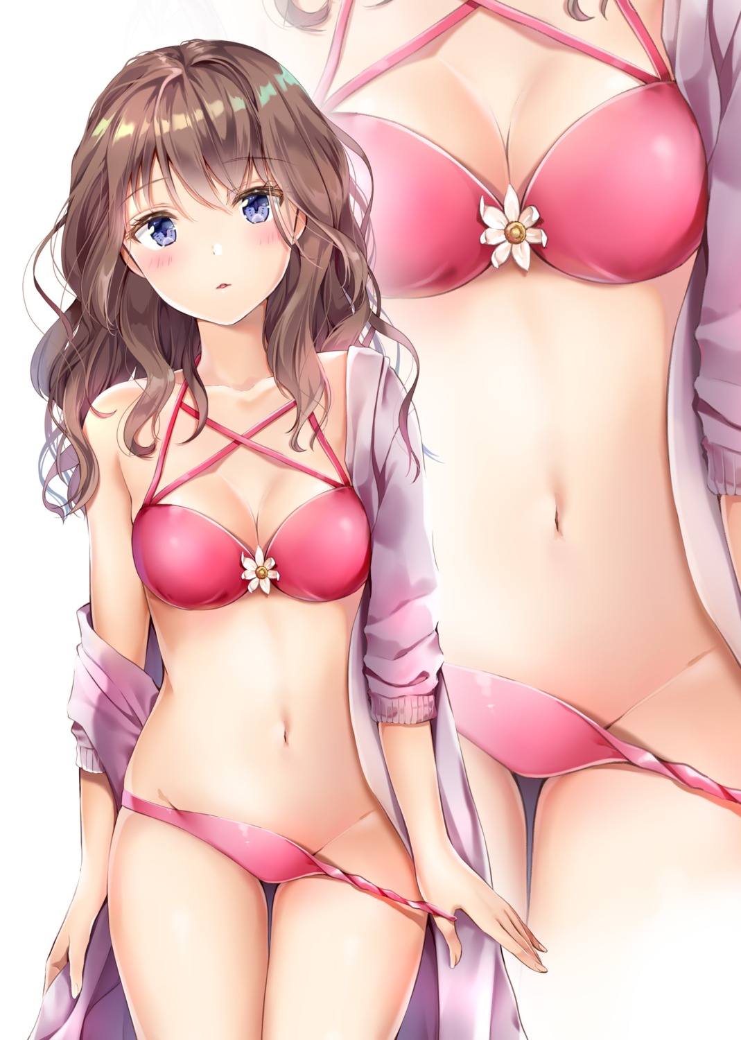 bikini cleavage open_shirt swimsuits undressing yoshida_iyo