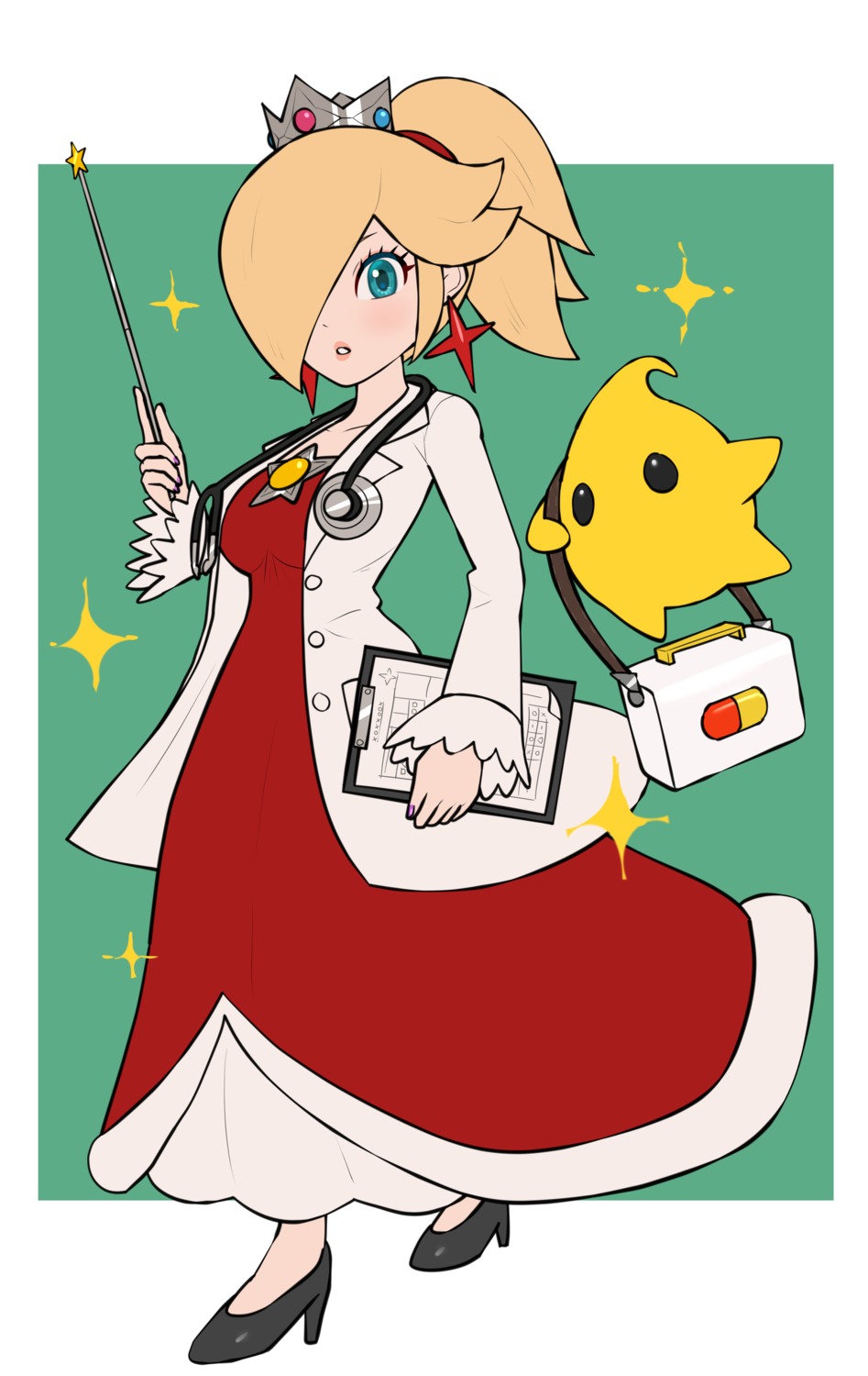 dress gonzarez heels luma mario_bros. rosalina weapon