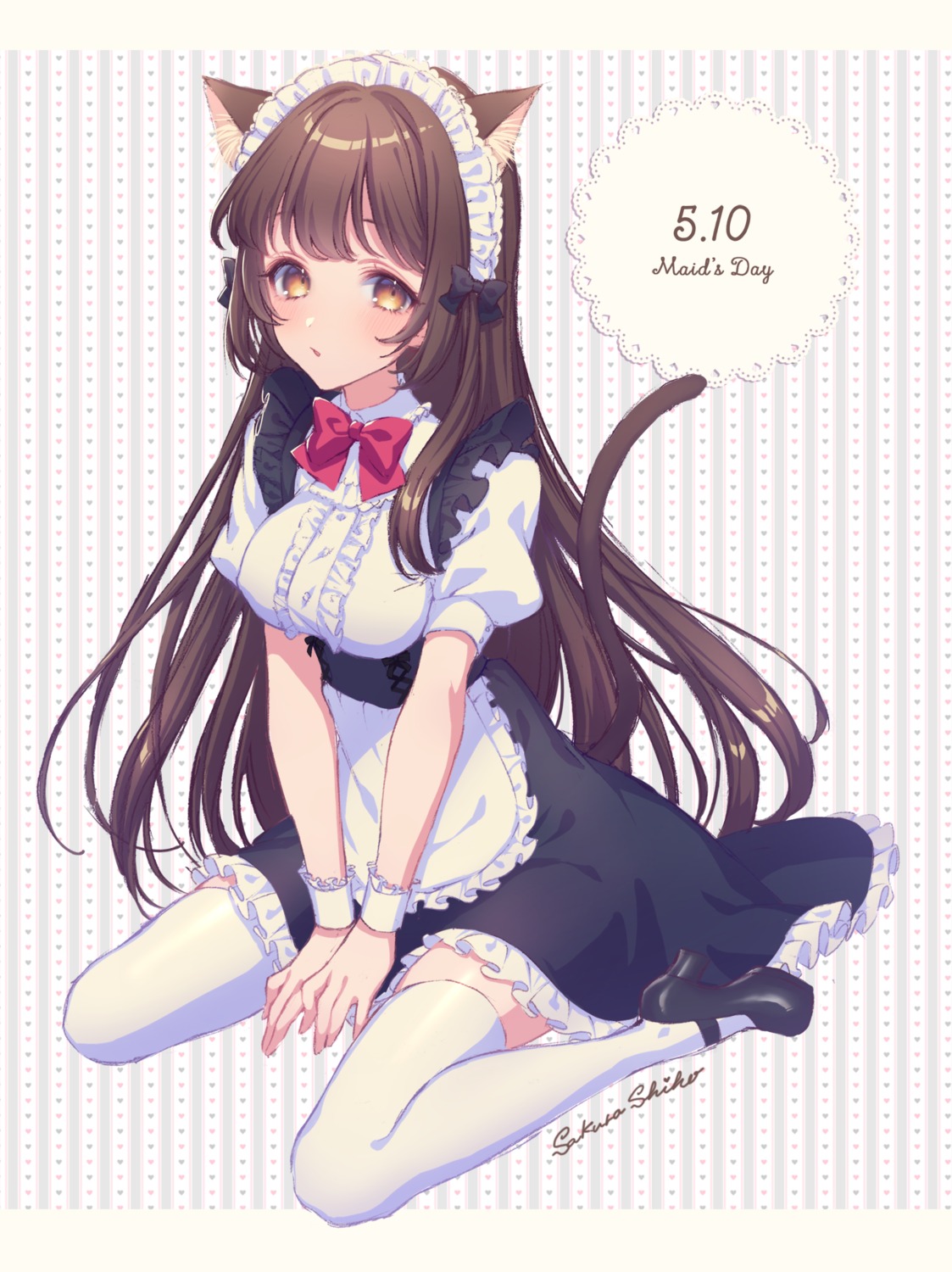 animal_ears heels maid nekomimi sakura_shiho tail thighhighs