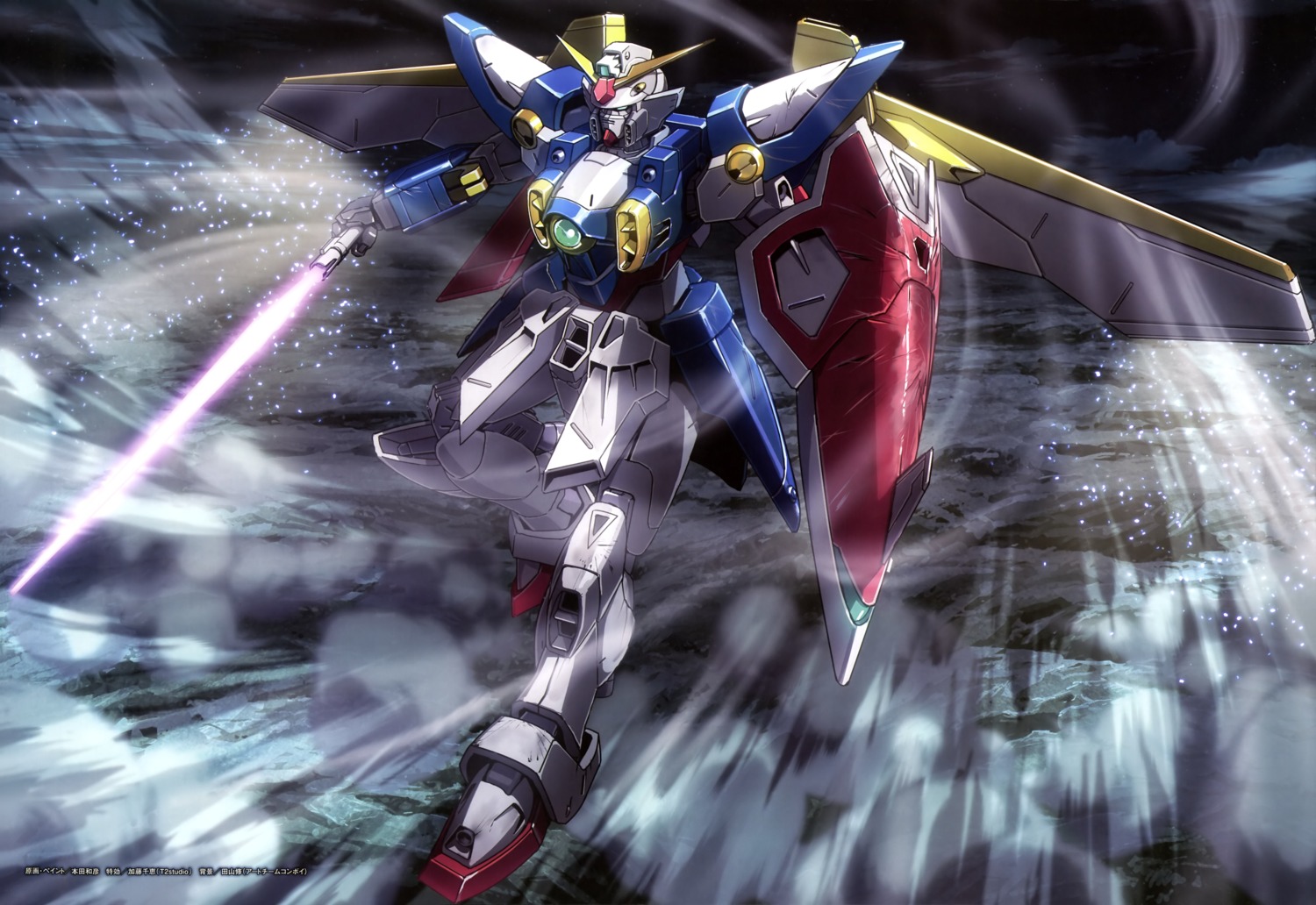 gundam gundam_wing mecha sword tagme wings