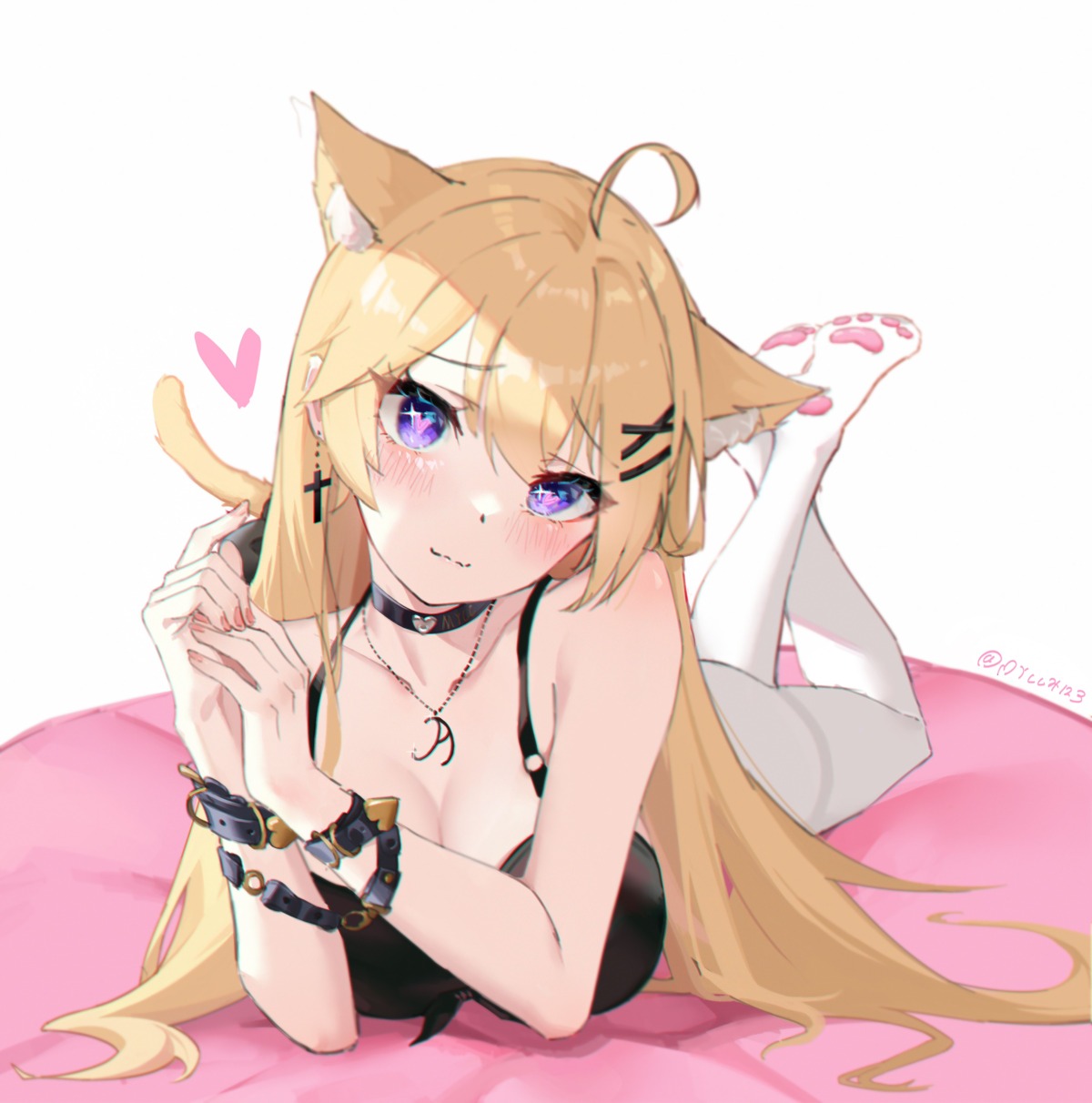 animal_ears cleavage nekomimi pantyhose tail