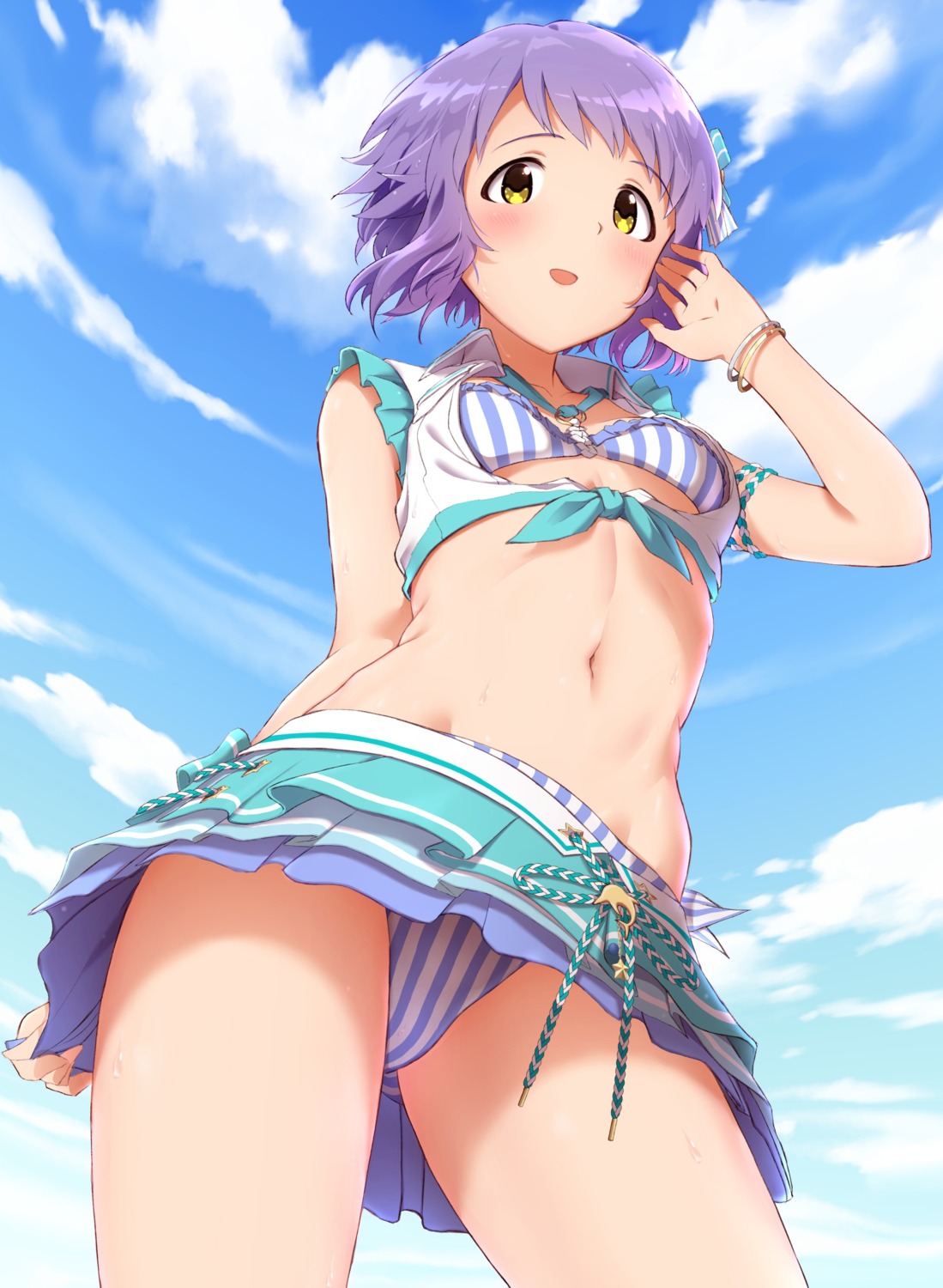 bra cuewel makabe_mizuki open_shirt pantsu shimapan the_idolm@ster the_idolm@ster_million_live!