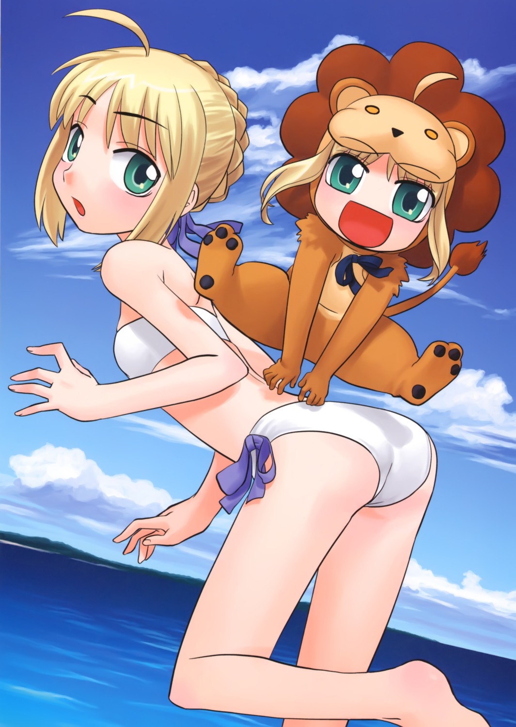 bikini fate/stay_night hirai_yukio saber saber_lion swimsuits type-moon