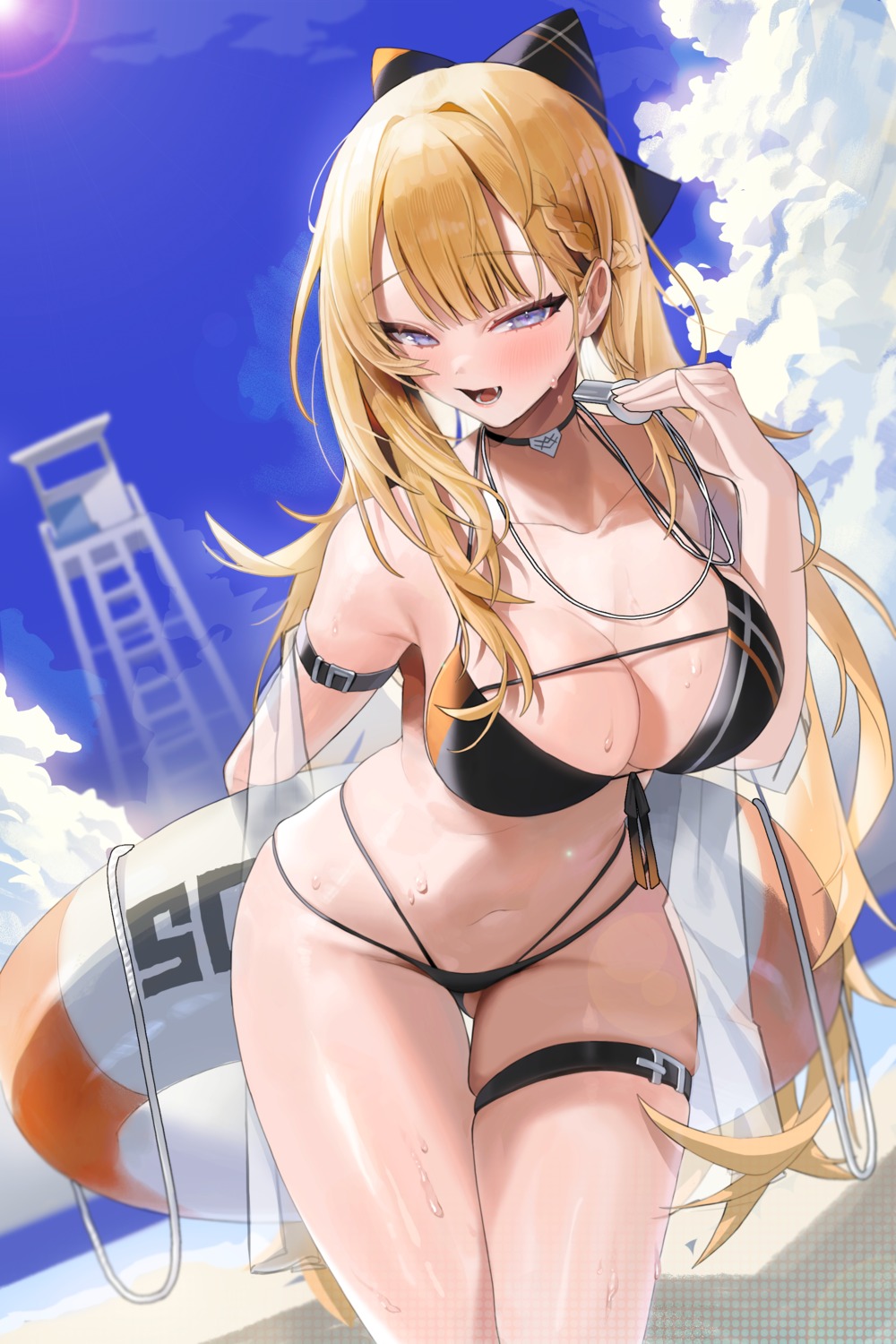 bikini garter open_shirt rima see_through sonya_(schan) swimsuits