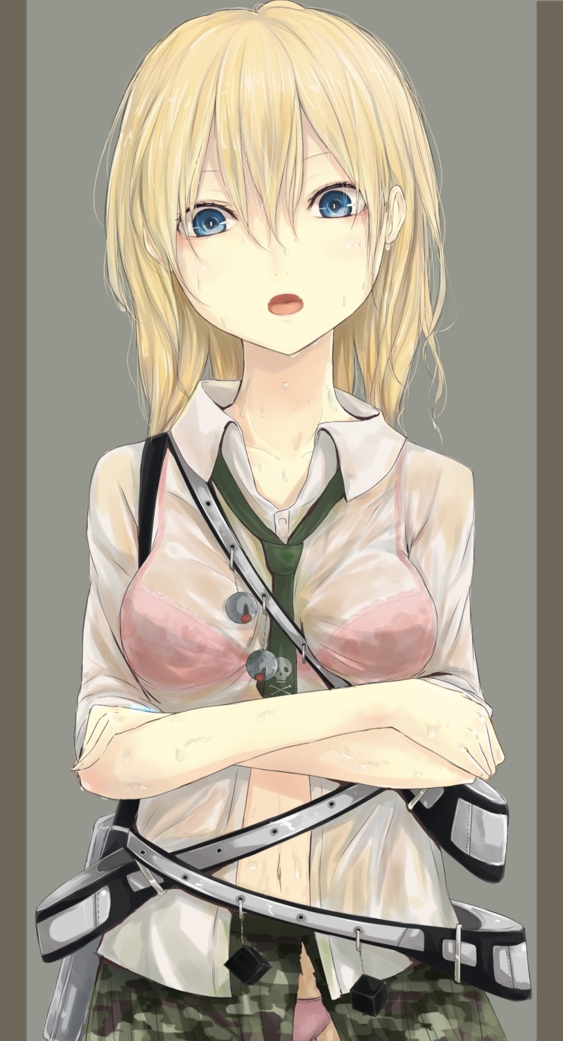 bra btooom! himiko_(btooom!) pantsu see_through torn_clothes wet wet_clothes yuu-rin