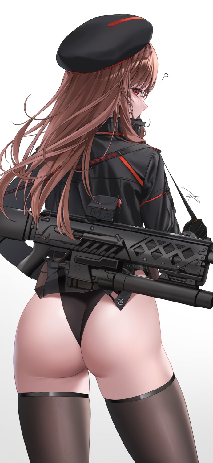 ass gun nikke_the_goddess_of_victory pantsu rapi_(nikke) thighhighs thong uniform yabacha