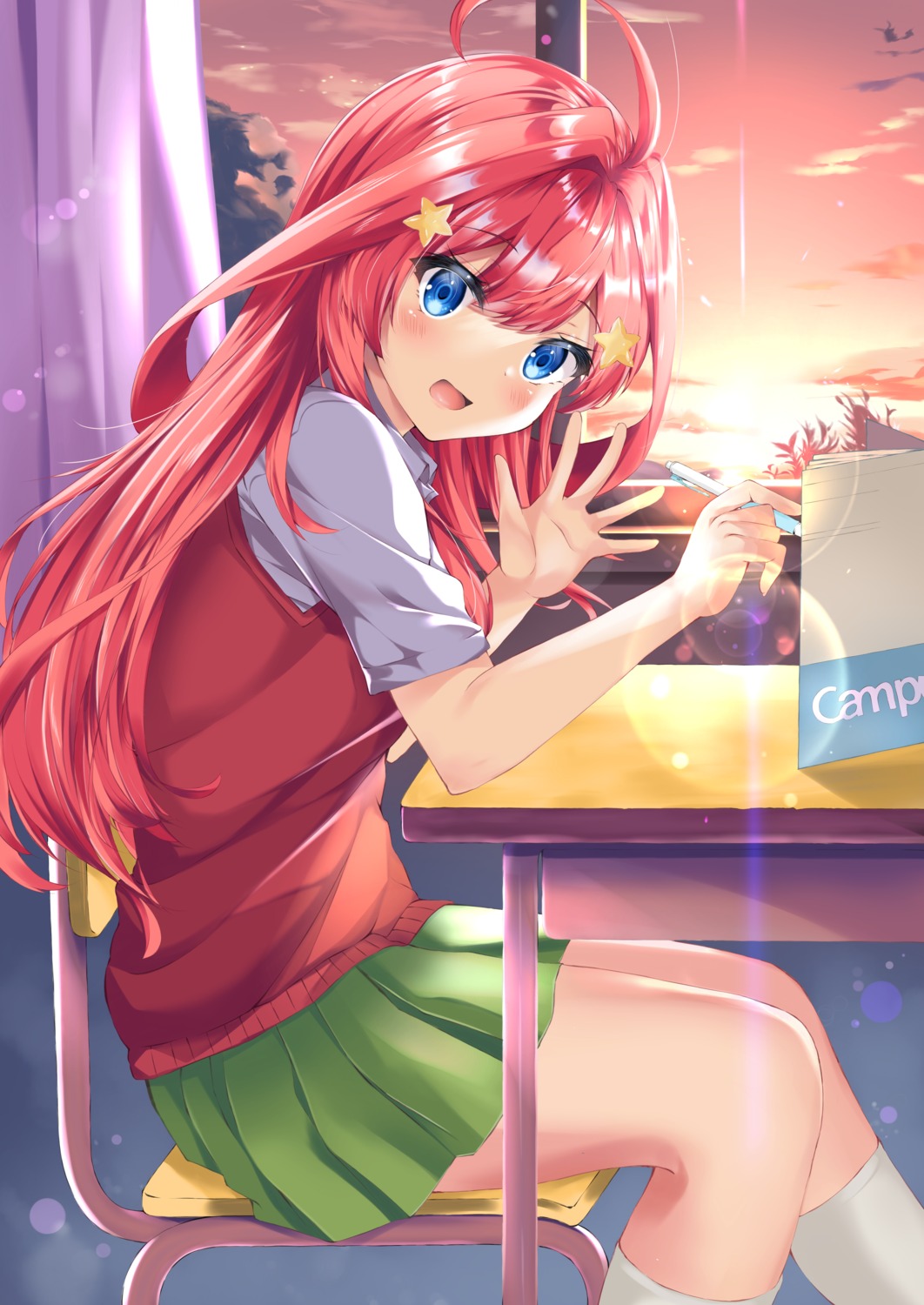 5-toubun_no_hanayome nakano_itsuki seifuku shizuku_(shizukusushi) sweater