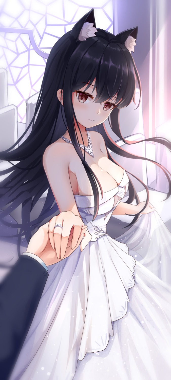 animal_ears cleavage dress nekomimi qianze_chia wedding_dress