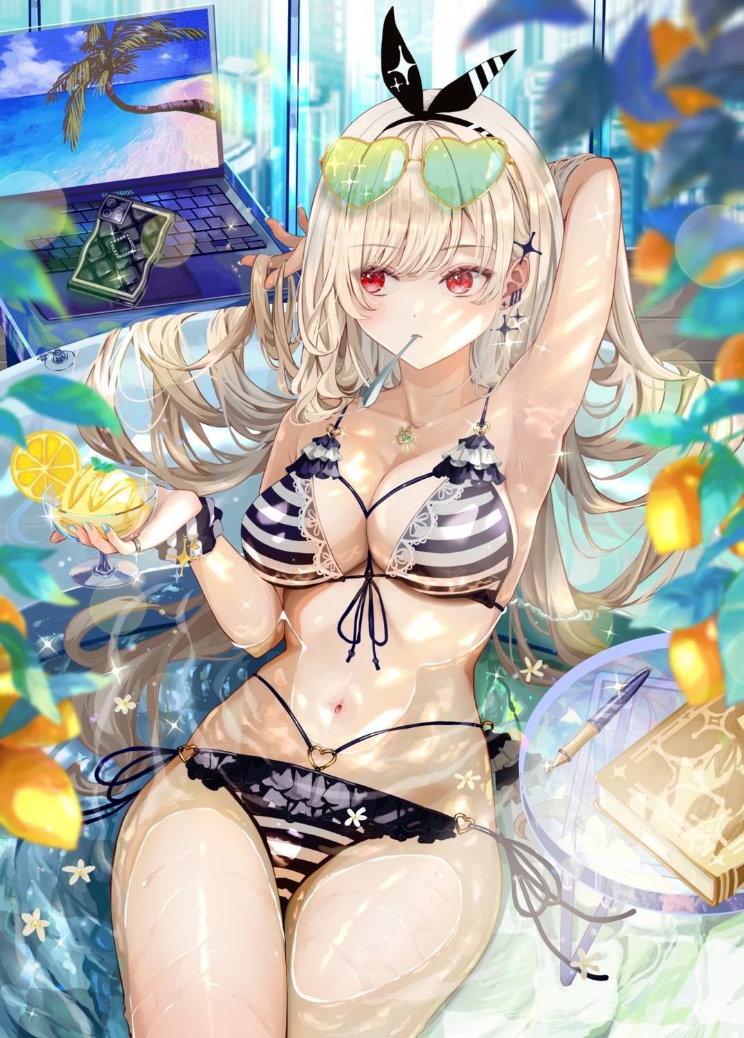 bikini ito_lab megane swimsuits wet