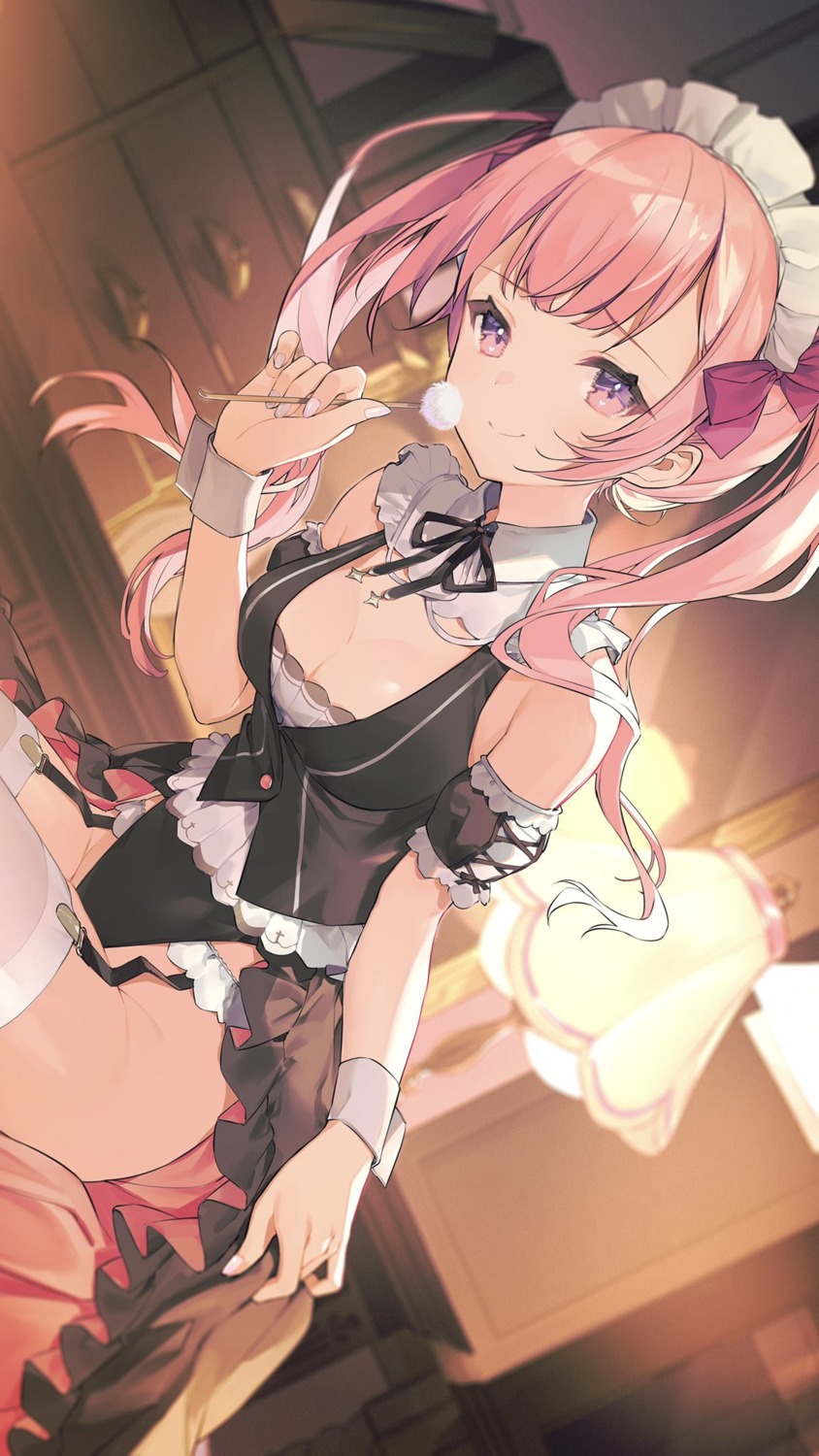 cona_kinaco garter_belt maid no_bra pantsu stockings thighhighs