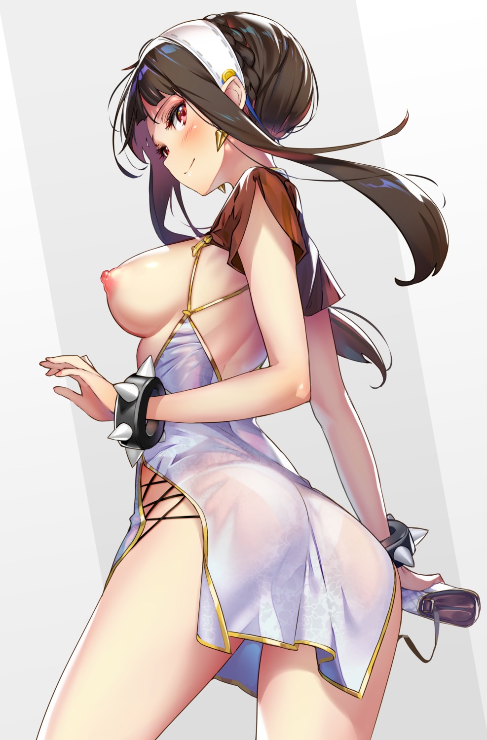 ass breasts chinadress hong_(white_spider) nipples no_bra spy_x_family yor_briar