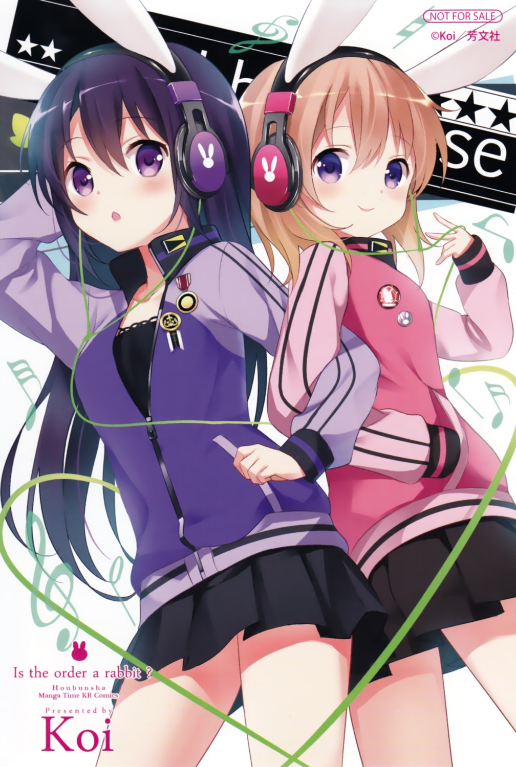 animal_ears bunny_ears gochuumon_wa_usagi_desu_ka? headphones hoto_cocoa koi tedeza_rize