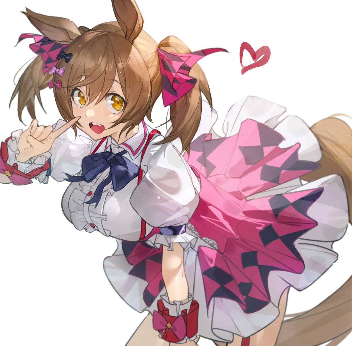 animal_ears kkj25 skirt_lift smart_falcon_(umamusume) tail uma_musume_pretty_derby