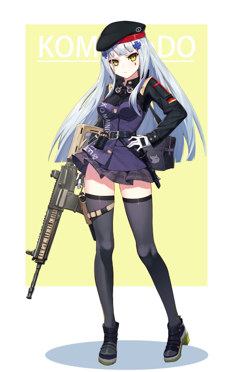 chunrijun_(springer) garter girls_frontline gun heels thighhighs uniform