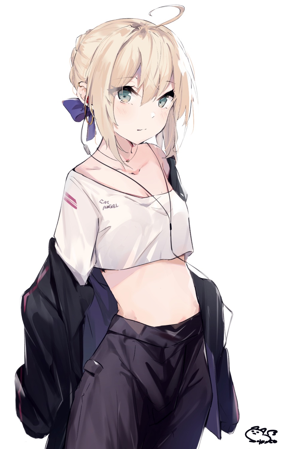 fate/stay_night no_bra saber sai_(saipoko) undressing