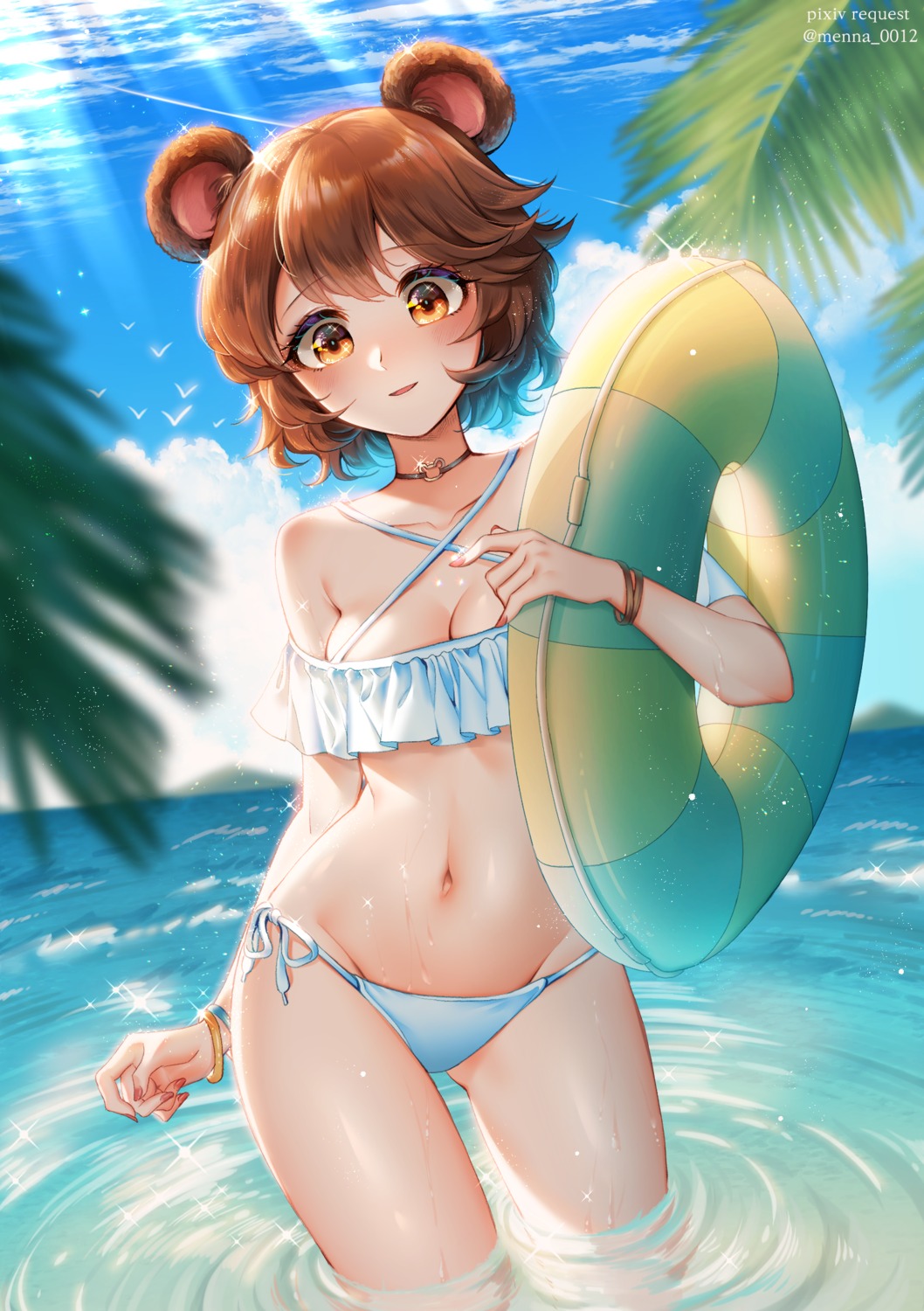 animal_ears bikini menna_(0012) swimsuits wet