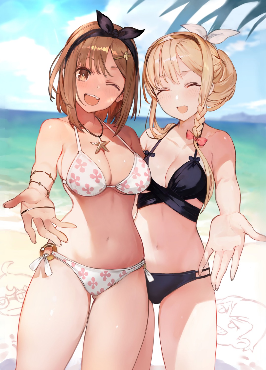 atelier atelier_ryza bikini cleavage heterochromia klaudia_valentz koei_tecmo reisalin_stout swimsuits toridamono