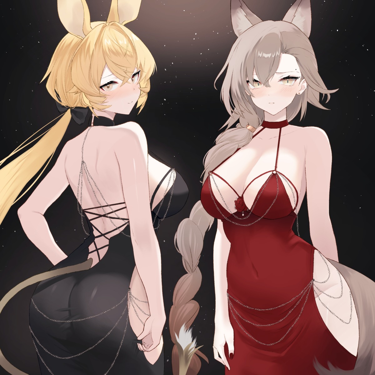 animal_ears arknights ass dorothy_(arknights) dr.lamina dress no_bra nopan penance tail