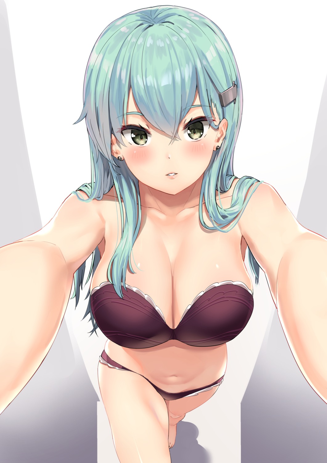 artist_revision bra cleavage kantai_collection pantsu soushou_nin suzuya_(kancolle)