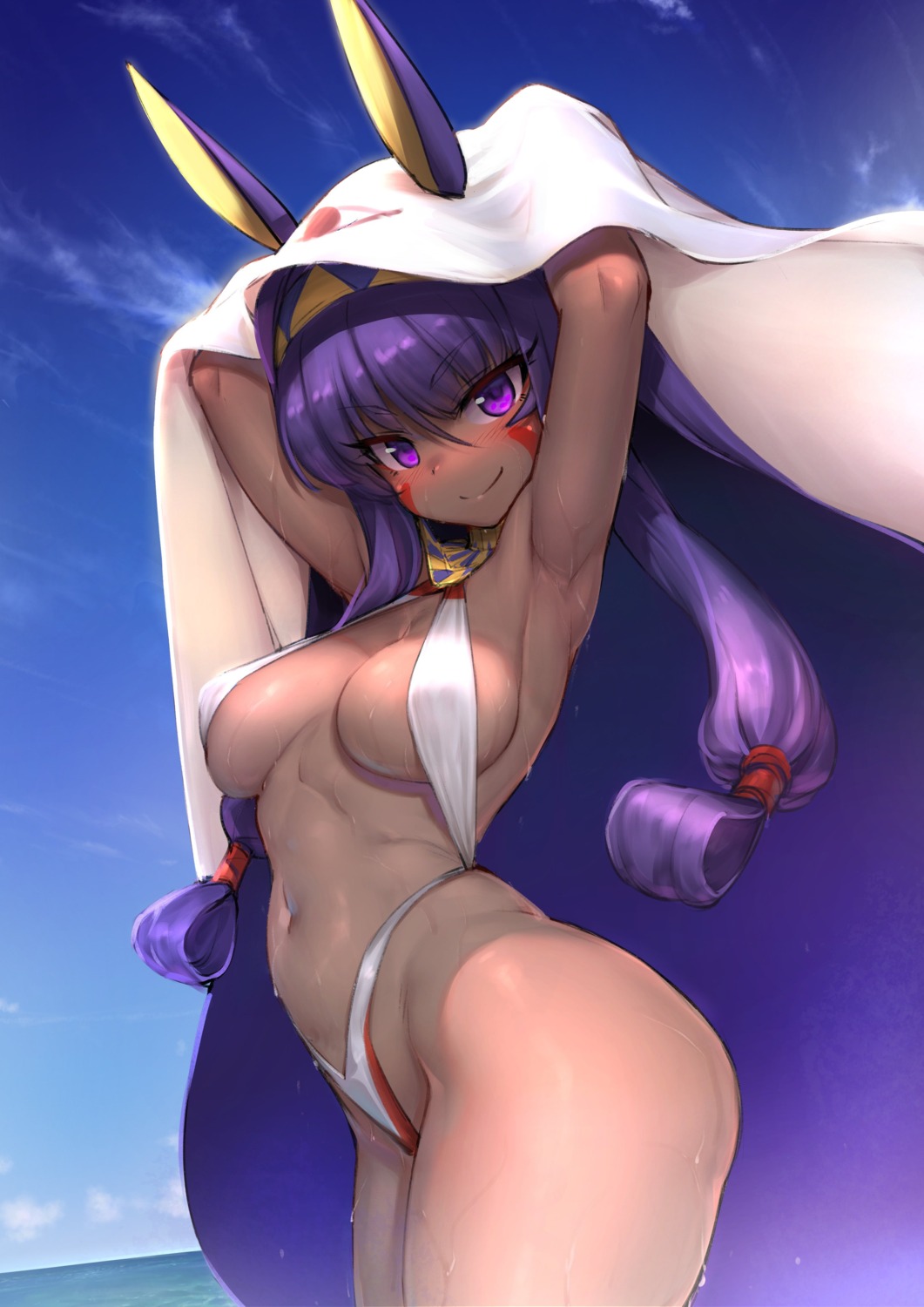 animal_ears bikini bunny_ears fate/grand_order nitocris_(fate/grand_order) swimsuits try wet