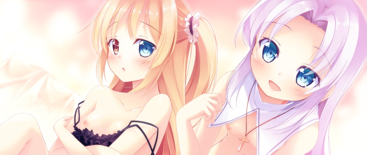 boku_wa_tomodachi_ga_sukunai bra breasts hasegawa_kobato heterochromia kazakura loli nipples takayama_maria topless undressing