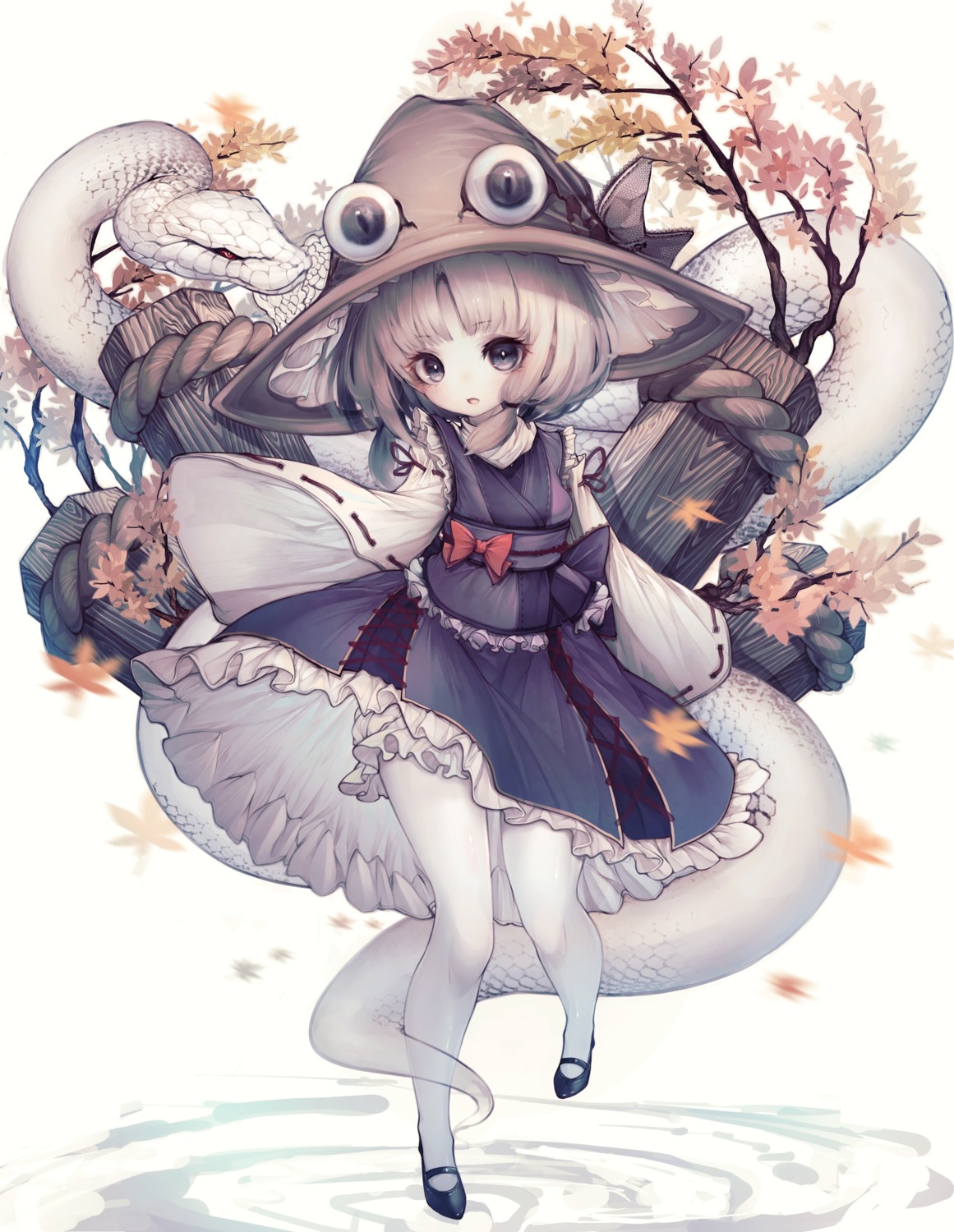 hito_komoru japanese_clothes moriya_suwako pantyhose touhou