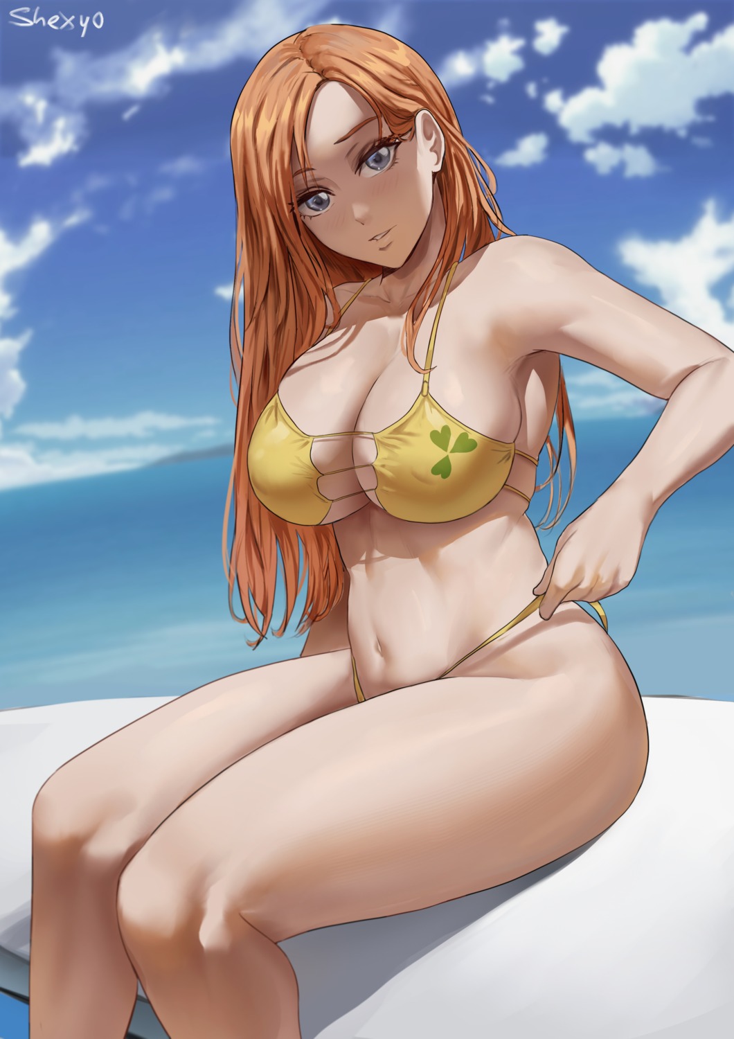 bikini bleach cleavage erect_nipples inoue_orihime shexyo swimsuits