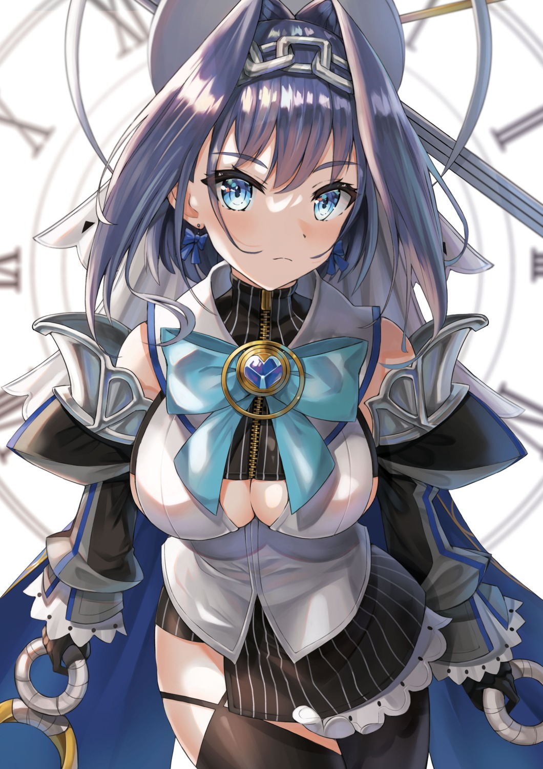 alter_(kxk7357) cleavage hololive hololive_english no_bra ouro_kronii thighhighs weapon