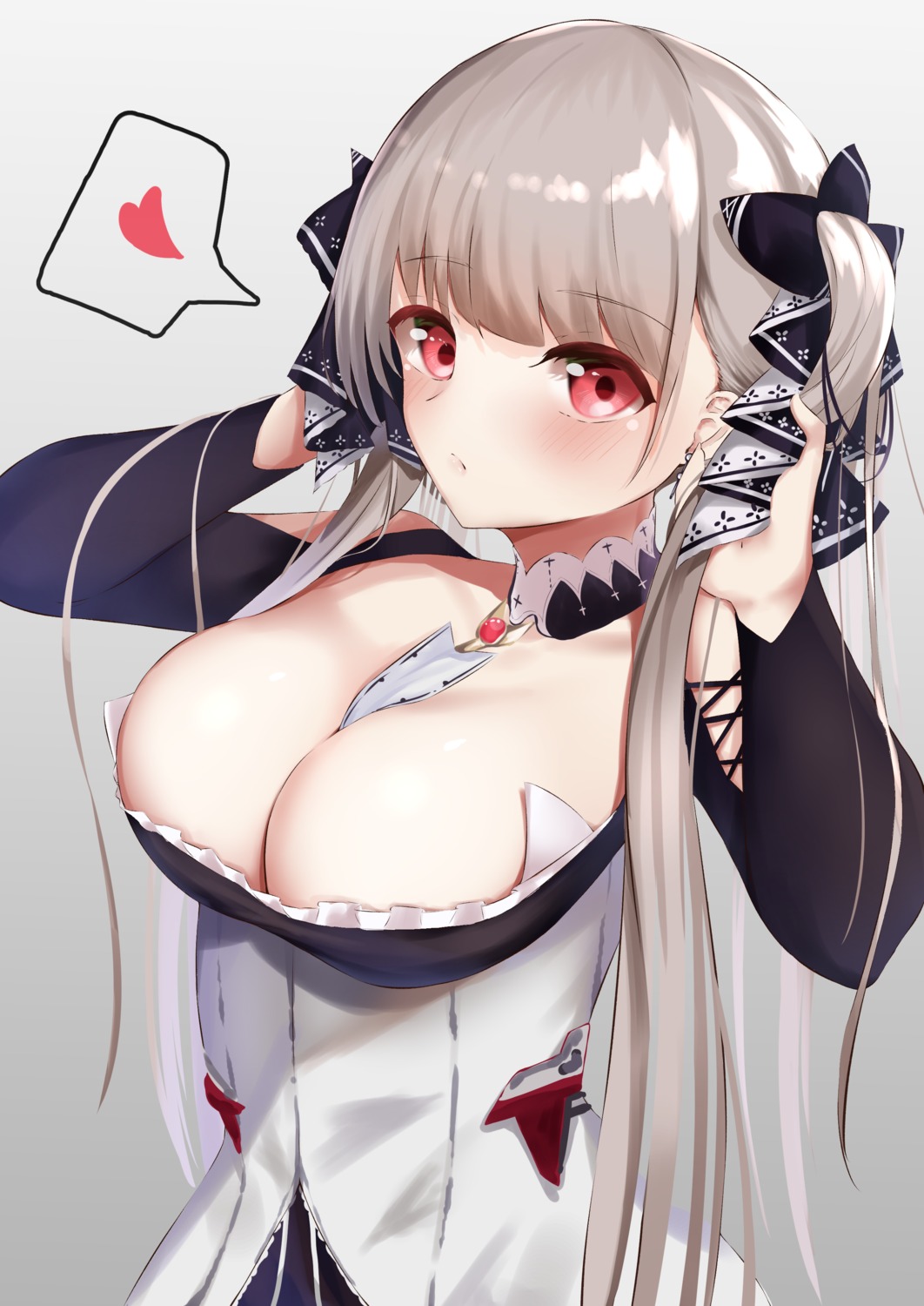 ashita_no_sakuya azur_lane cleavage formidable_(azur_lane) gothic_lolita lolita_fashion no_bra