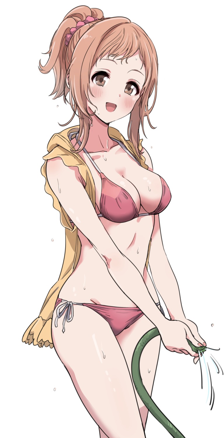 bikini open_shirt pizzasi sakuragi_mano swimsuits the_idolm@ster the_idolm@ster_shiny_colors wet