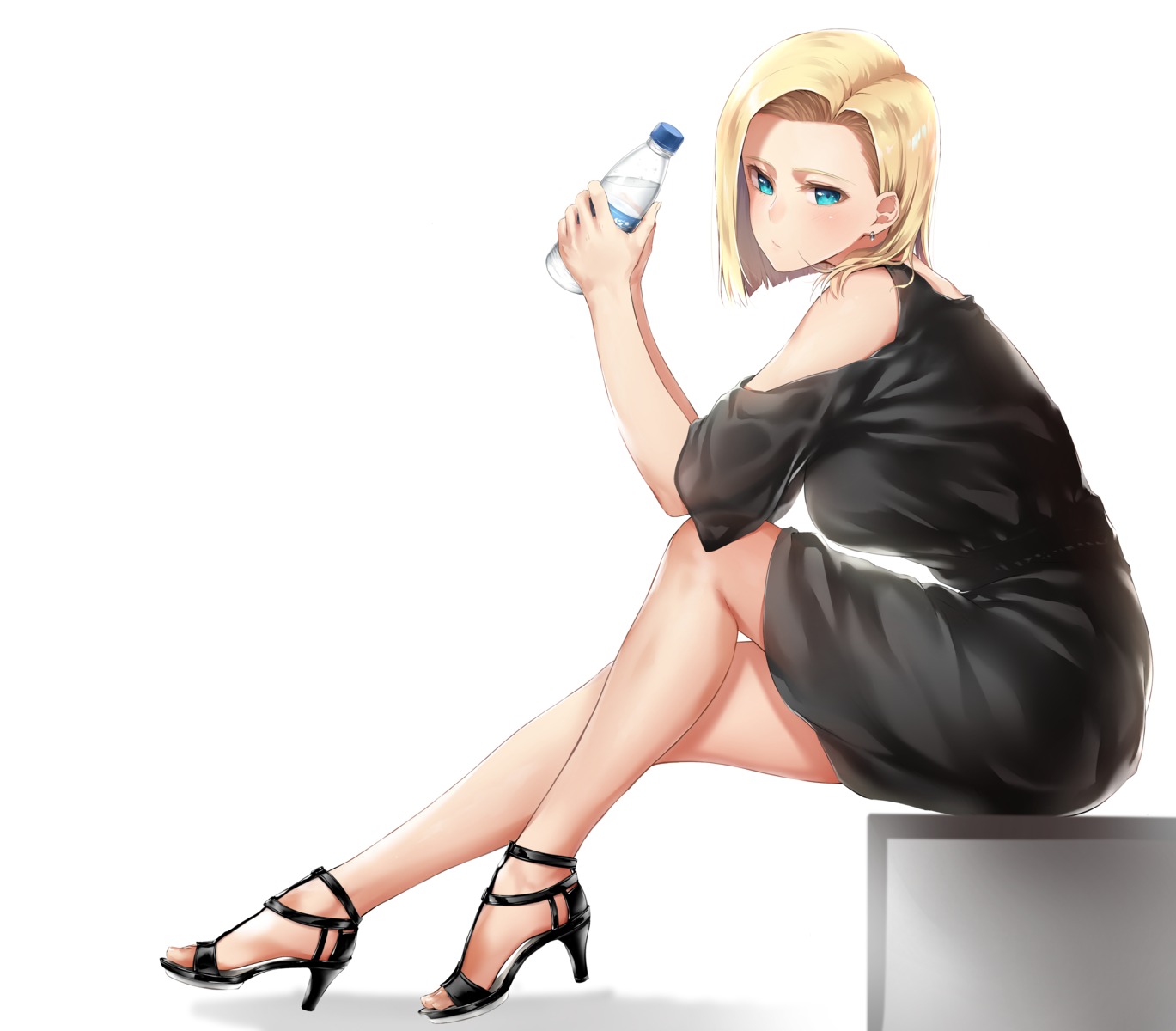 android_18 dragon_ball dragon_ball_z dress heels khanka_shui