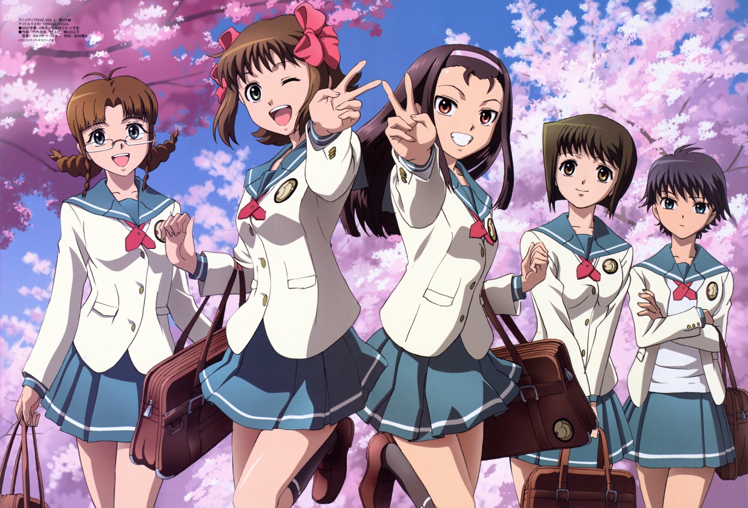 akizuki_ritsuko amami_haruka hagiwara_yukiho kikuchi_makoto minase_iori seifuku takeuchi_hiroshi the_idolm@ster xenoglossia