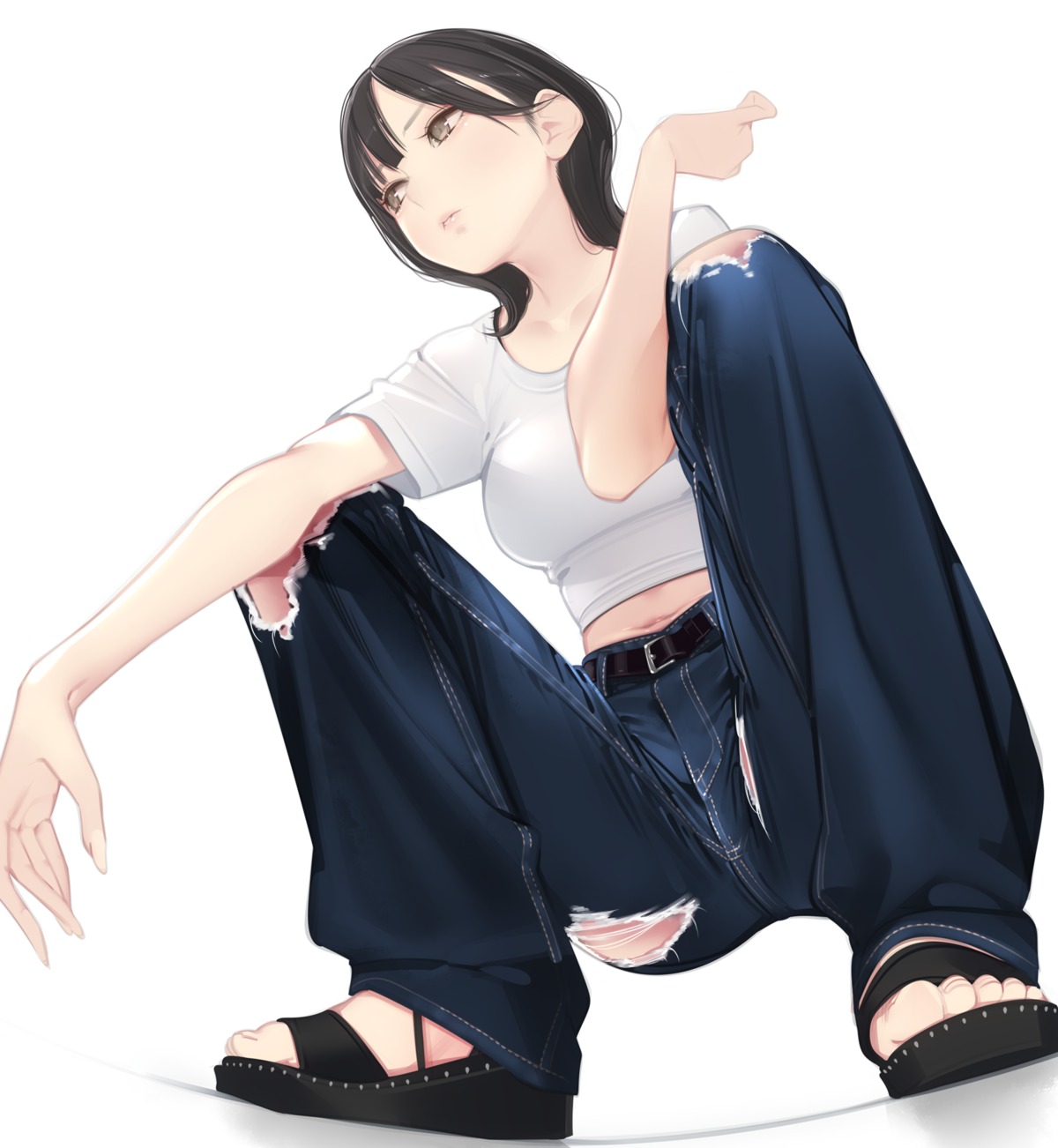 ama_mitsuki heels torn_clothes