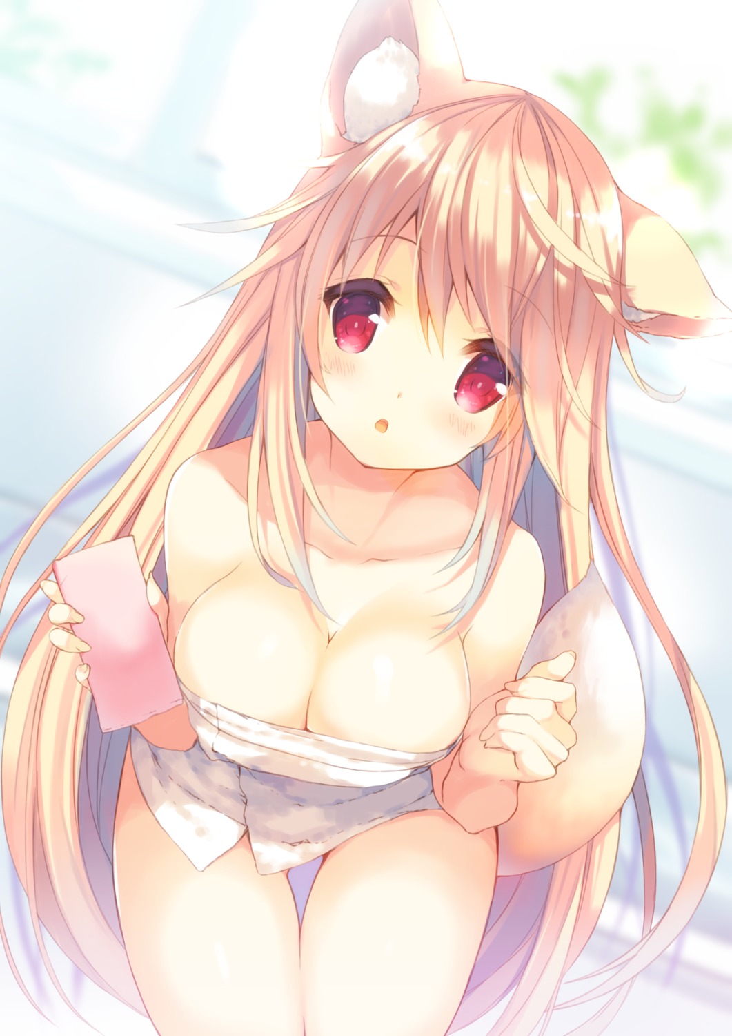 animal_ears cleavage milia_leclerc p19 tail towel