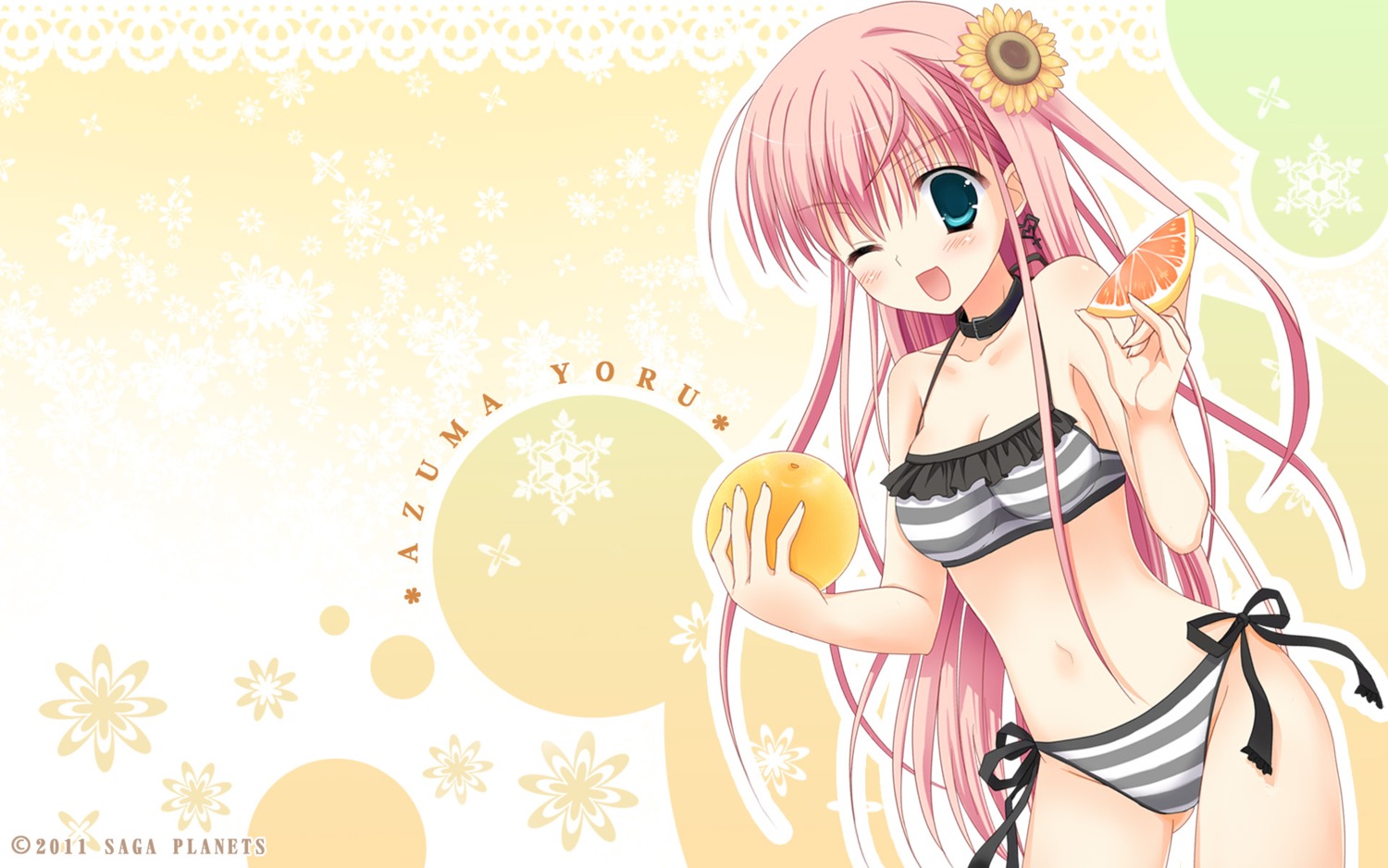 azuma_yoru bikini chimaro cleavage hatsuyuki_sakura saga_planets swimsuits wallpaper