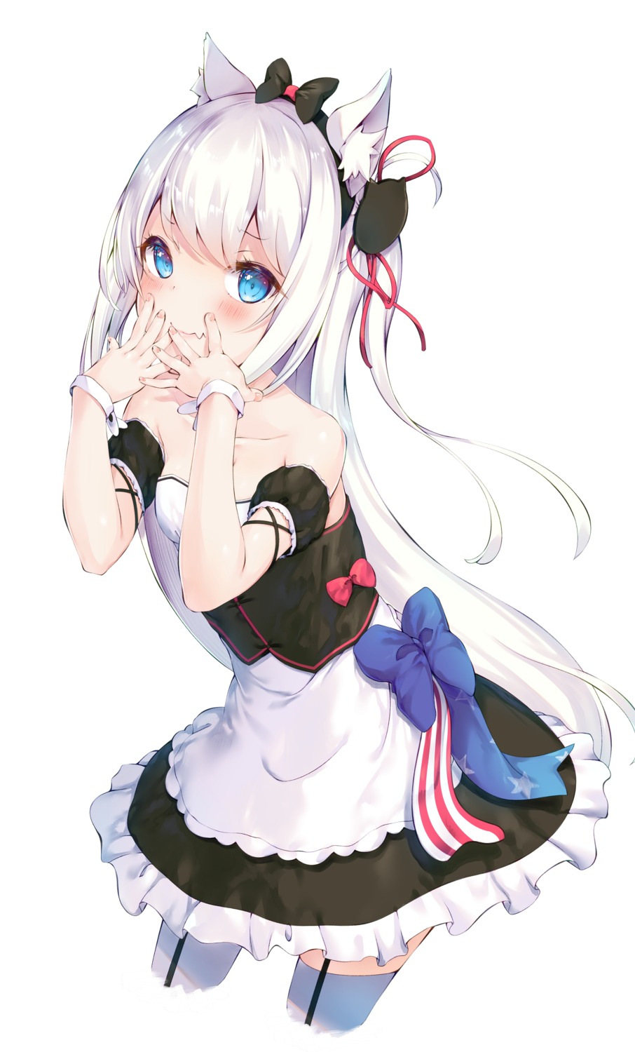 animal_ears azur_lane hammann_(azur_lane) loli maid nakazawa_aki stockings thighhighs