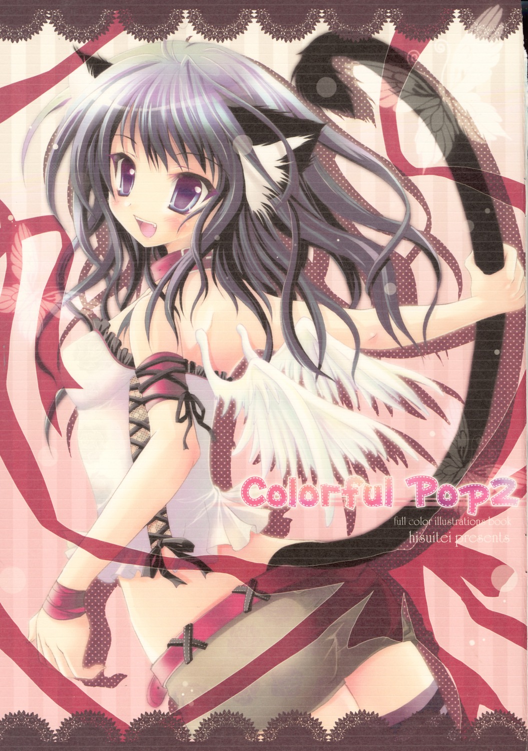 animal_ears hisuitei izumi_tsubasu nekomimi tail wings