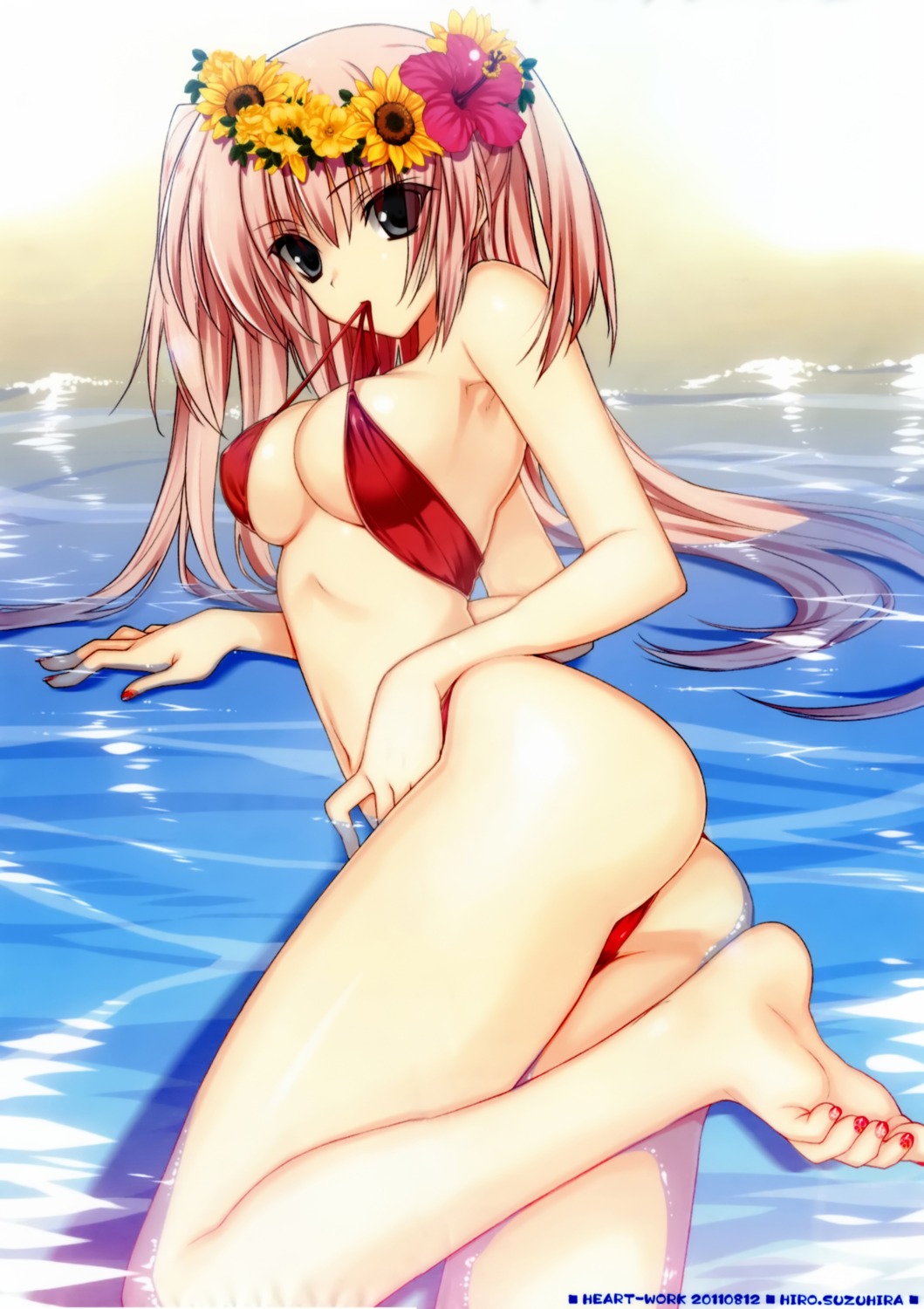 ass bikini cleavage erect_nipples feet heart-work suzuhira_hiro swimsuits