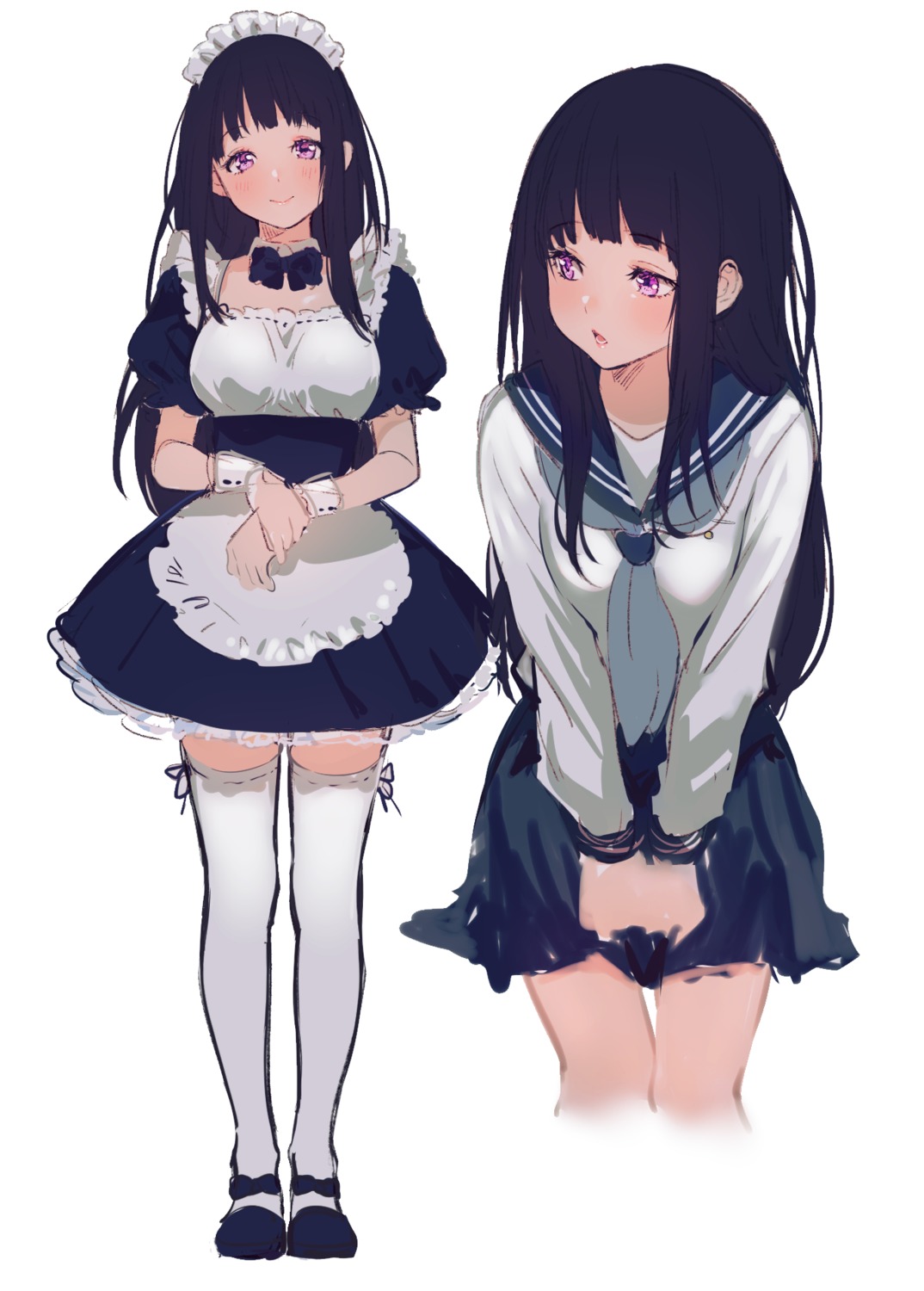 chitanda_eru hyouka maid mery_(yangmalgage) seifuku thighhighs