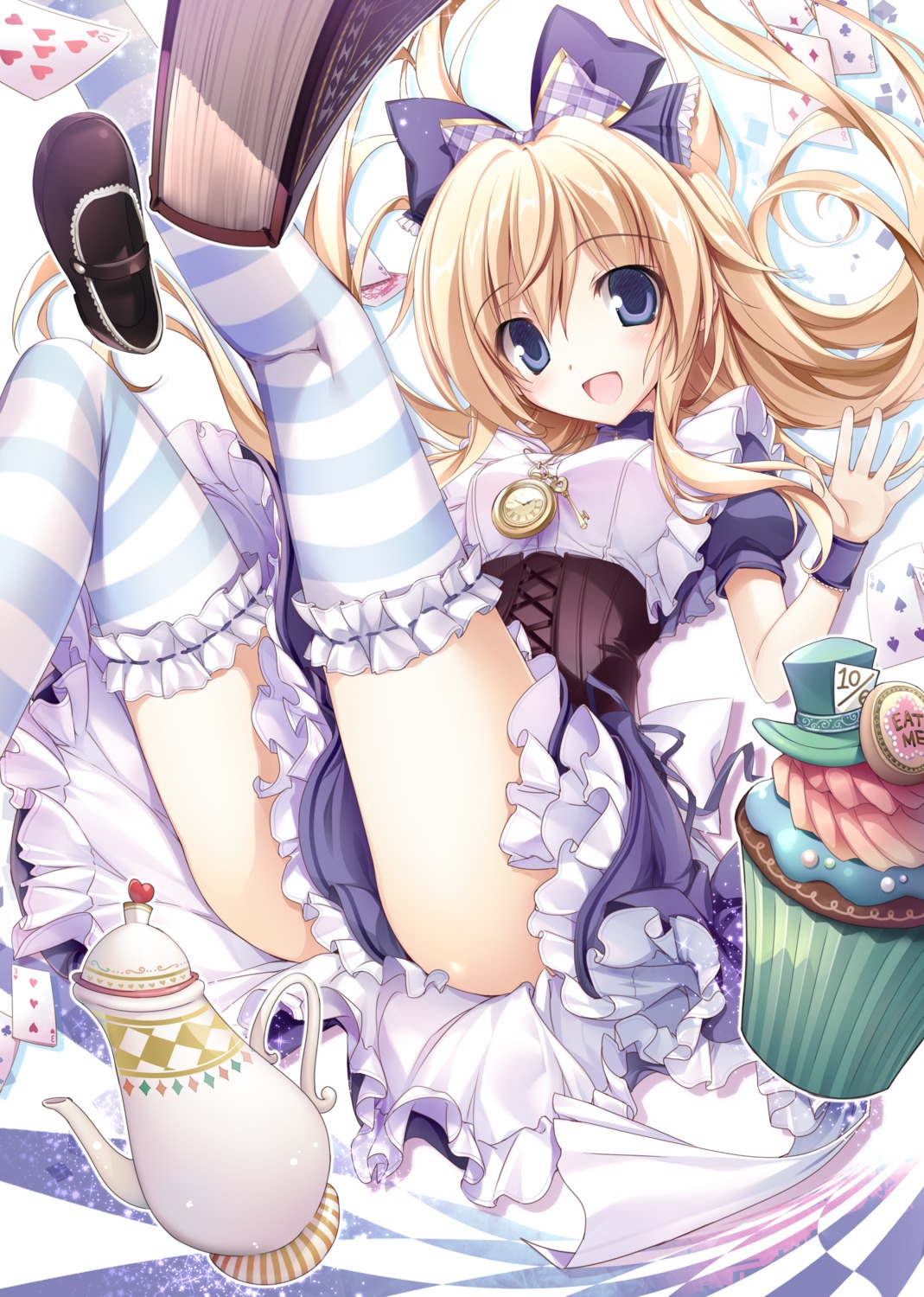 alice alice_in_wonderland detexted dress karory thighhighs