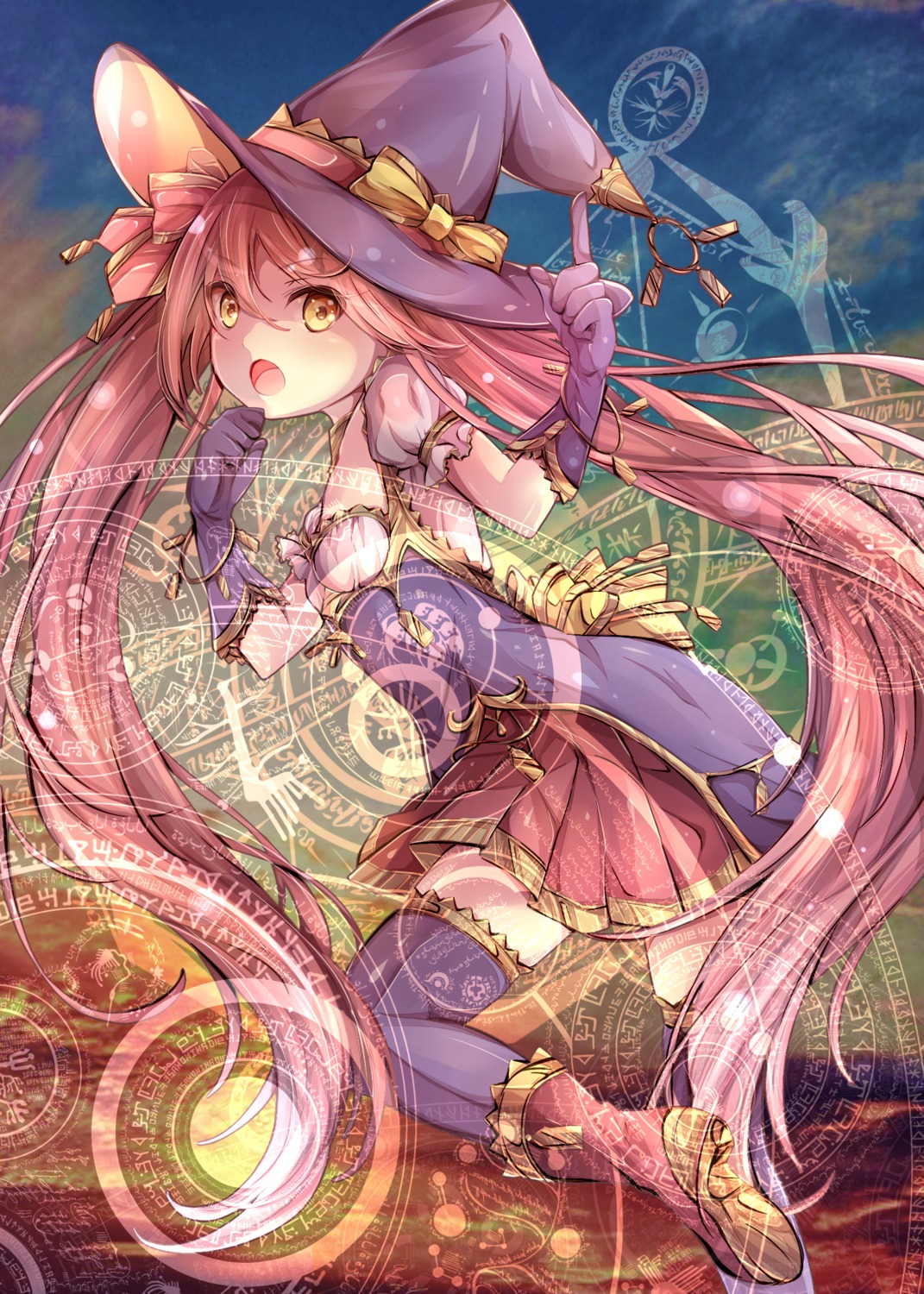 heels million_arthur_irakon_ma no_bra thighhighs tsukasa_shodo witch